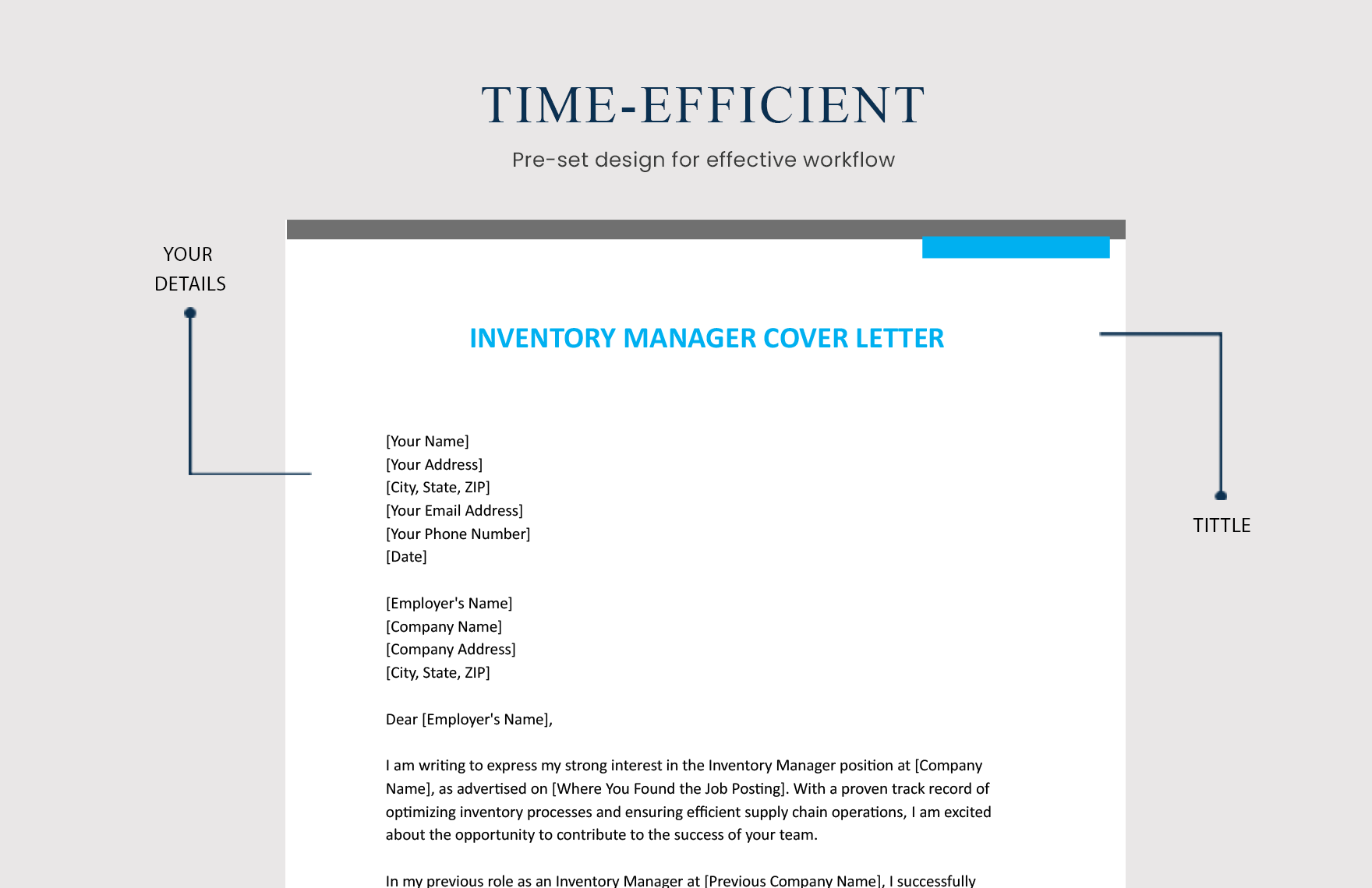 Inventory Manager Cover Letter