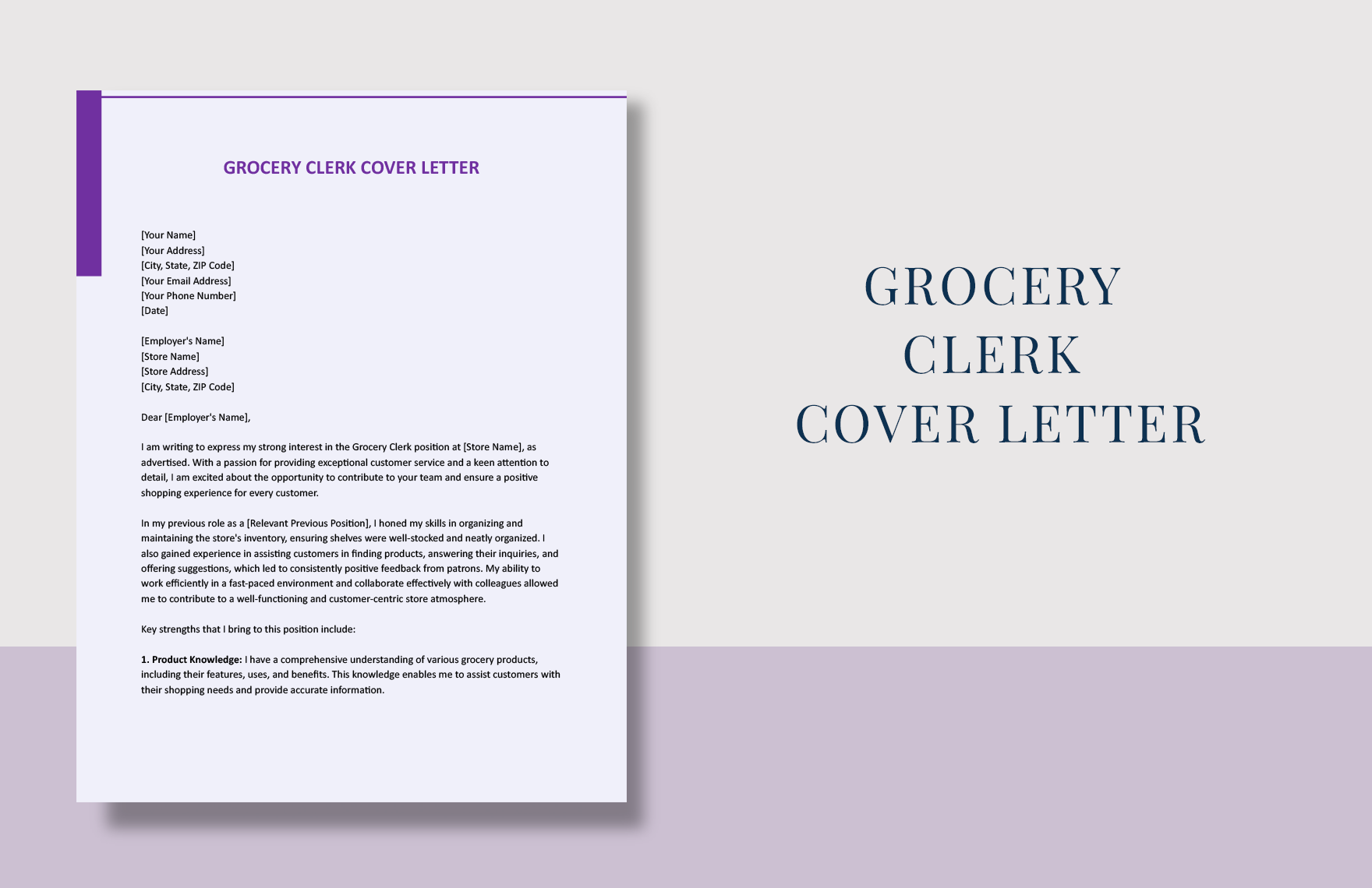 Grocery Clerk Cover Letter