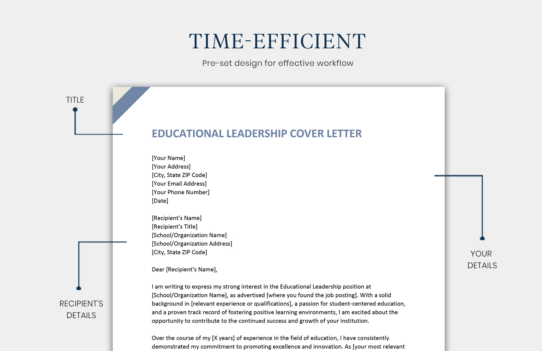 Educational Leadership Cover Letter