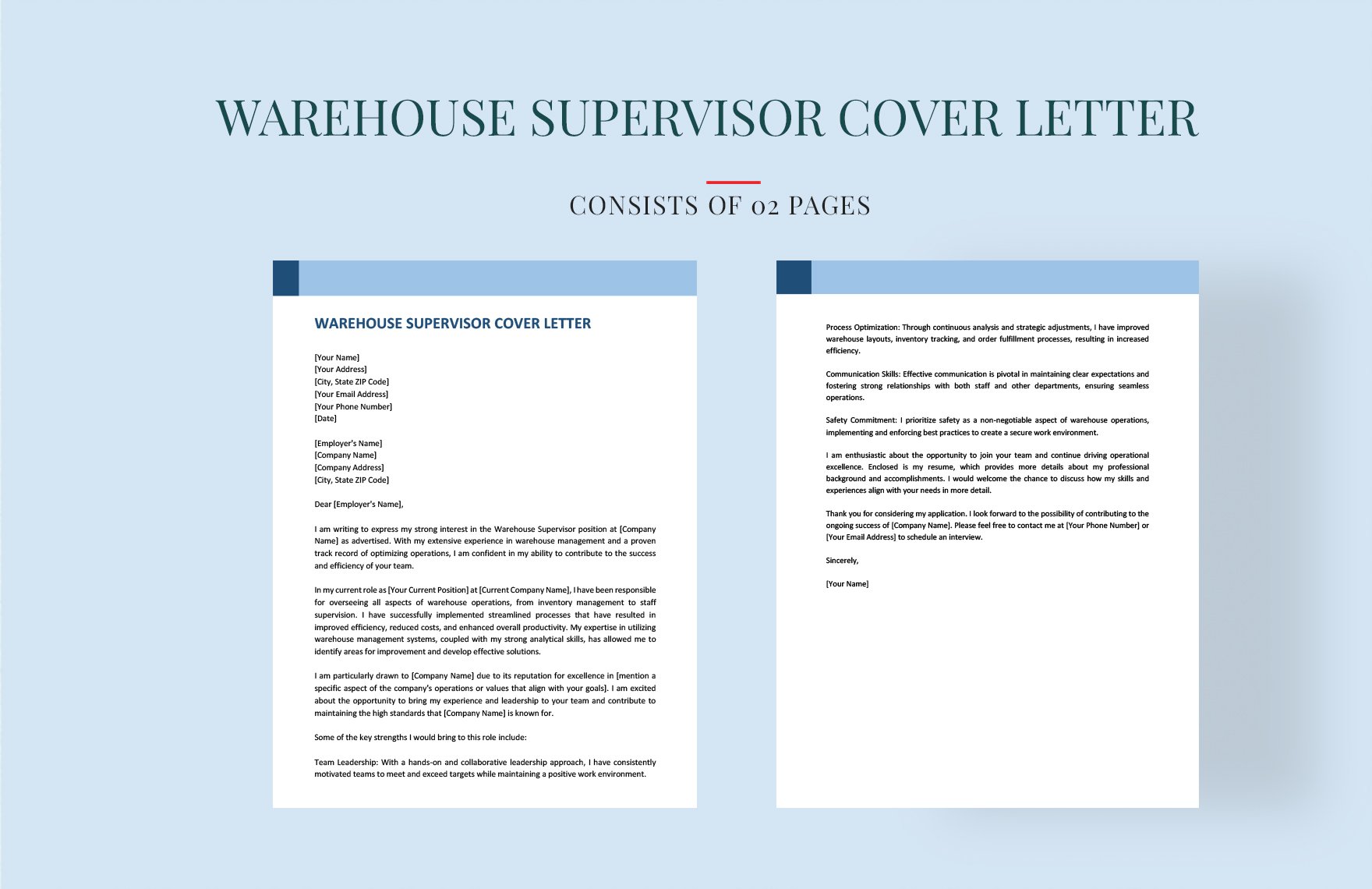 Warehouse Supervisor Cover Letter in Word, Google Docs, PDF