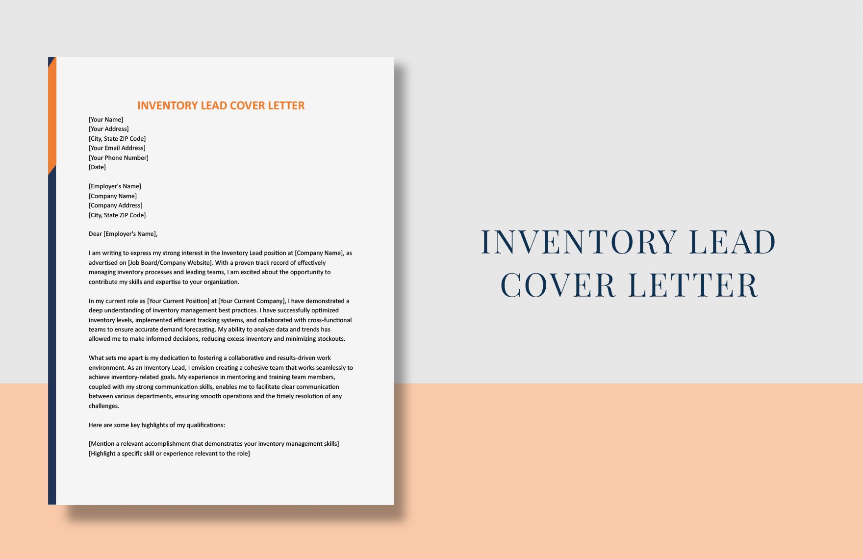 Inventory Lead Cover Letter in Word, Google Docs
