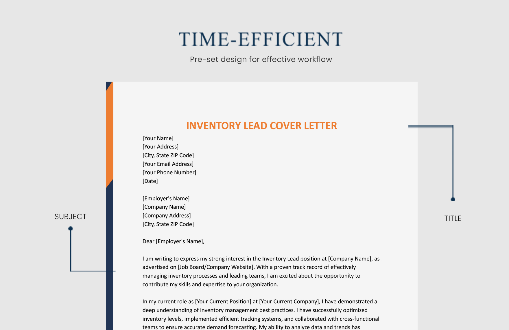 Inventory Lead Cover Letter