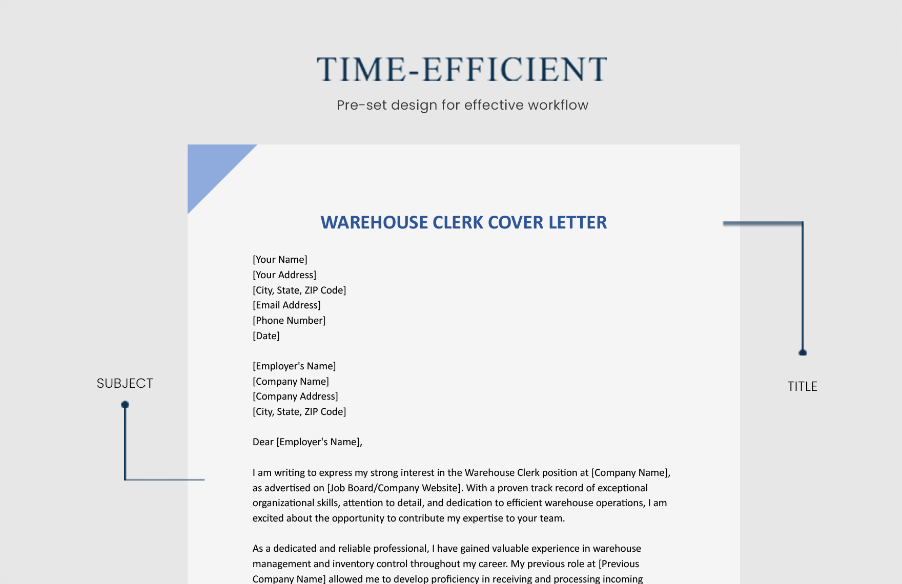 Warehouse Clerk Cover Letter