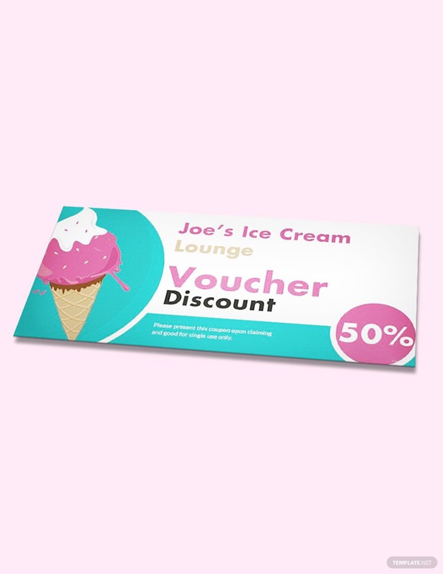 Ice Cream Shop Discount Voucher Template