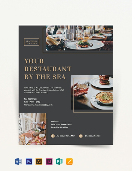 FREE Restaurant Flyer Template - Word | PSD | Apple Pages ...