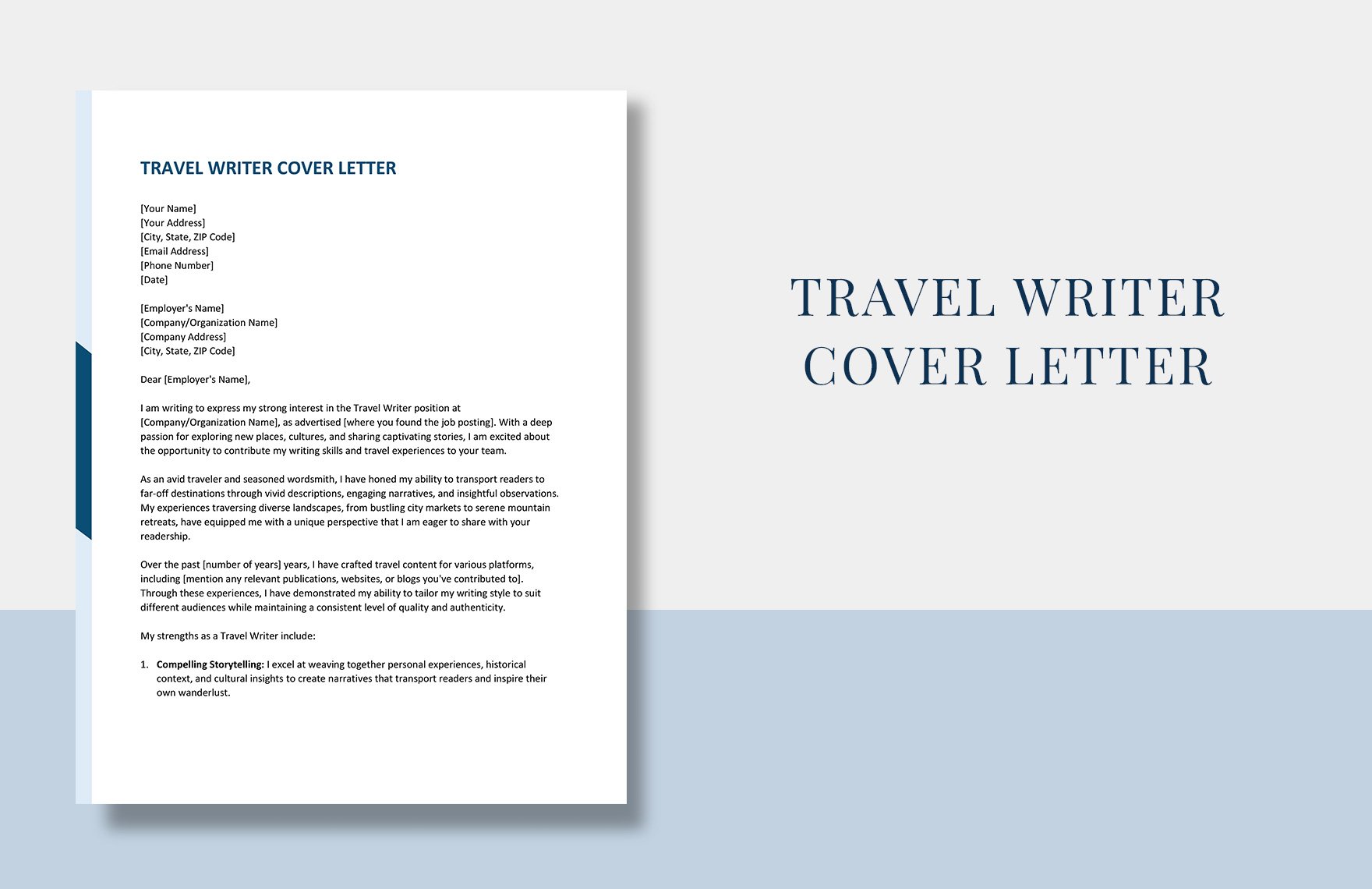 Travel Writer Cover Letter