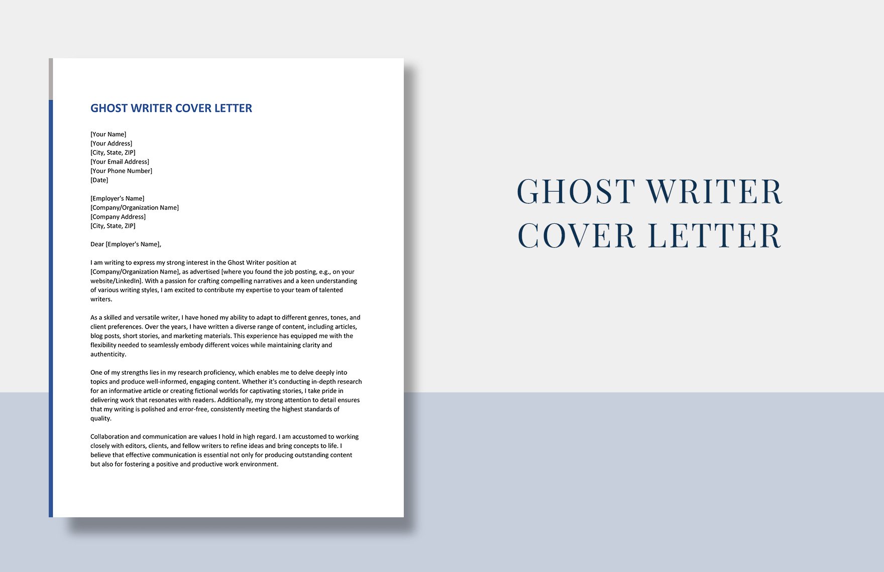 Ghost Writer Cover Letter