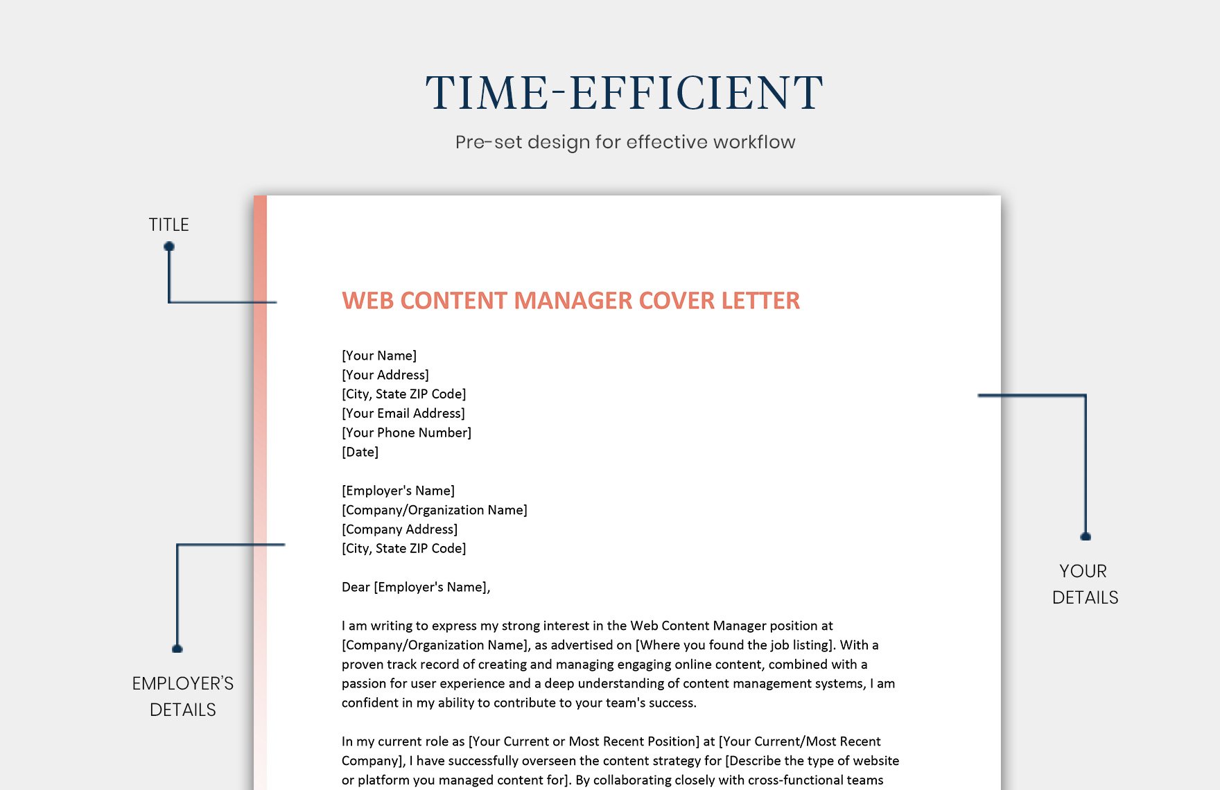 Web Content Manager Cover Letter