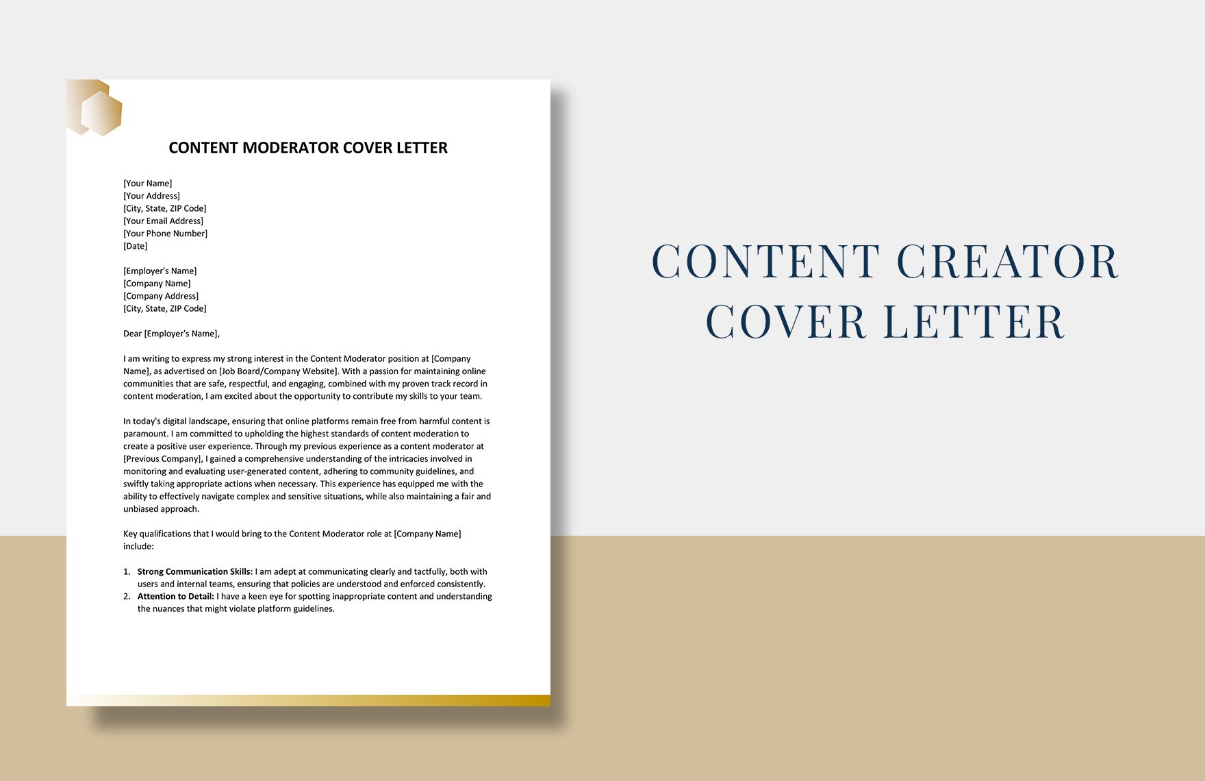Content Moderator Cover Letter