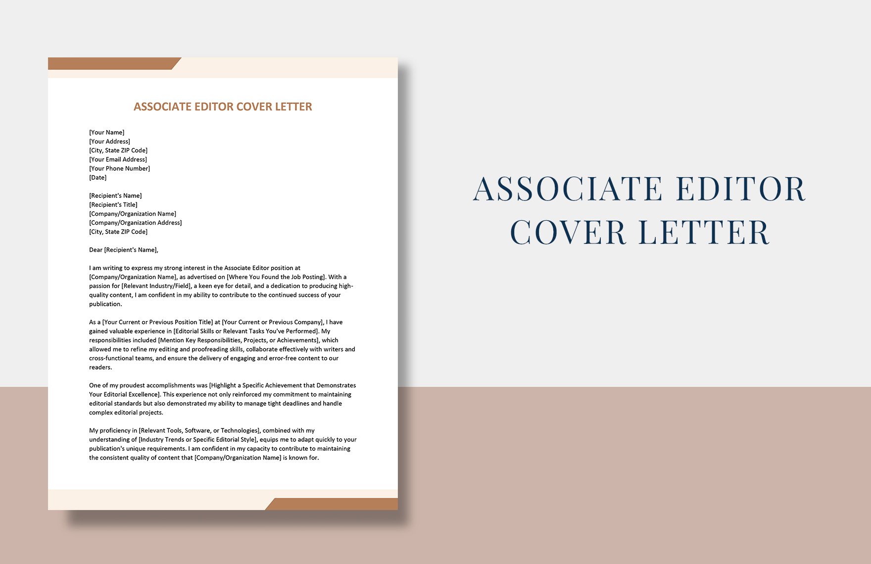 Associate Editor Cover Letter