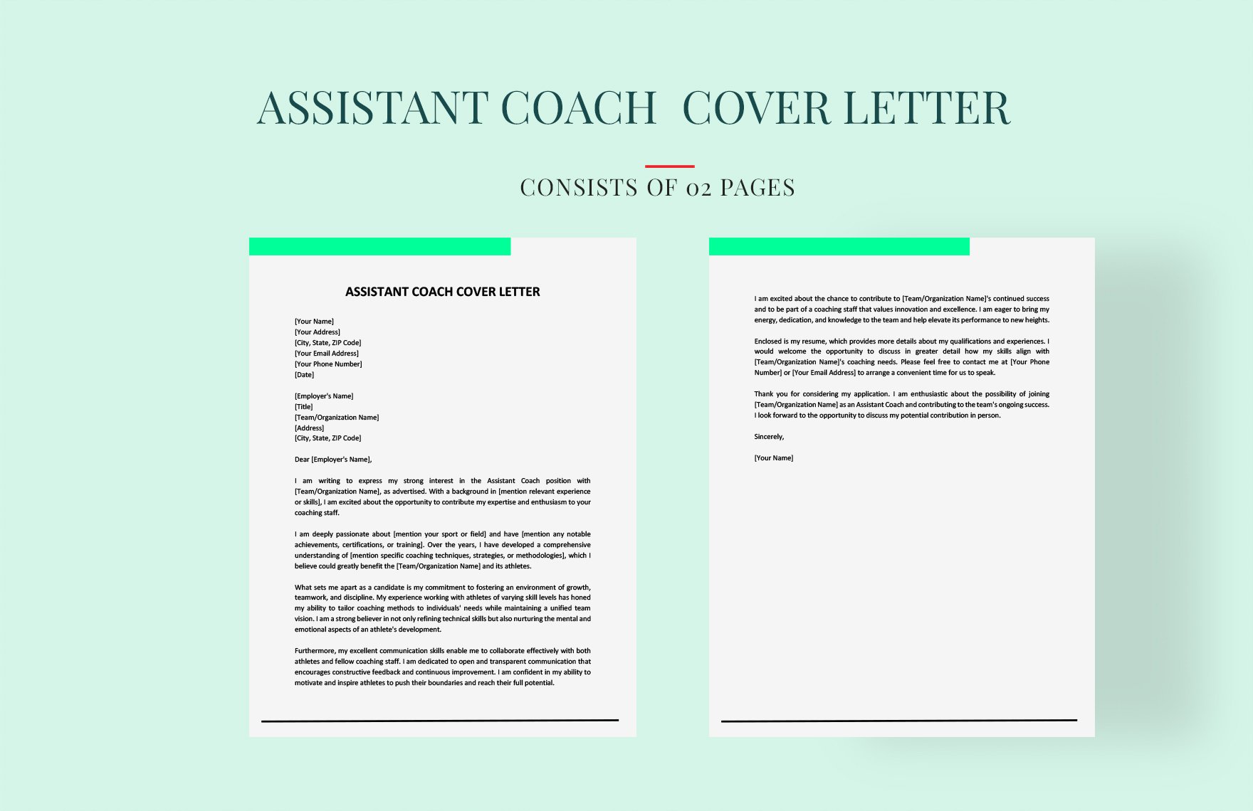 Assistant Coach Cover Letter