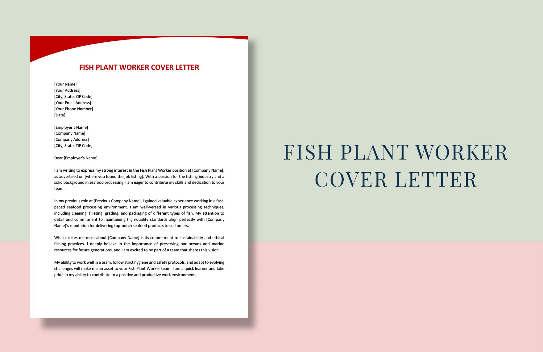 Fish Plant Worker Cover Letter in Word, Google Docs, PDF