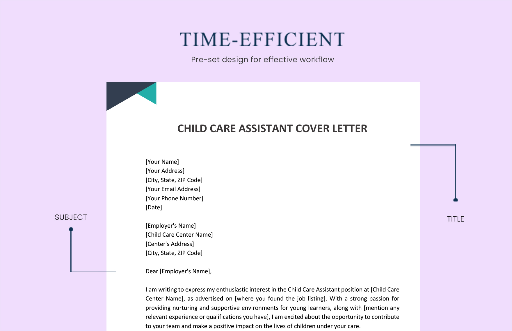 Child Care Assistant Cover Letter