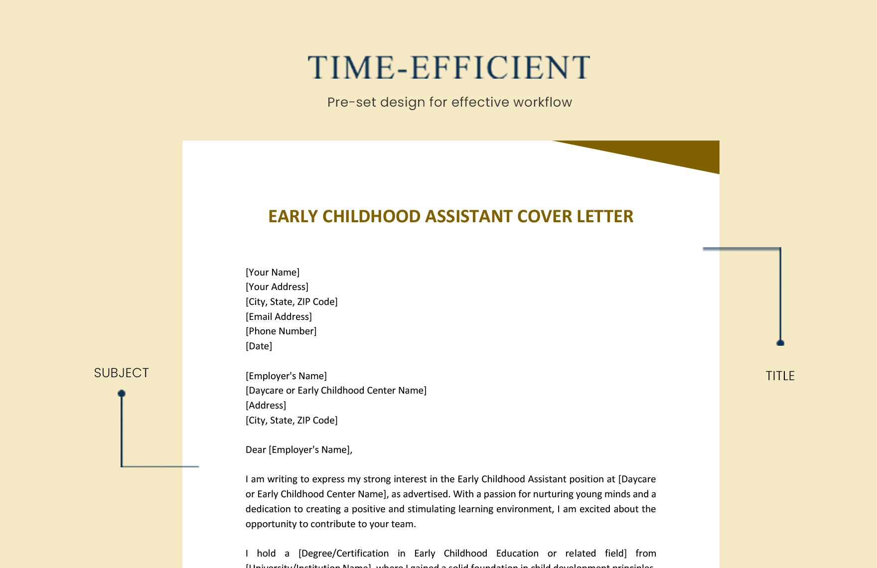 Early Childhood Assistant Cover Letter