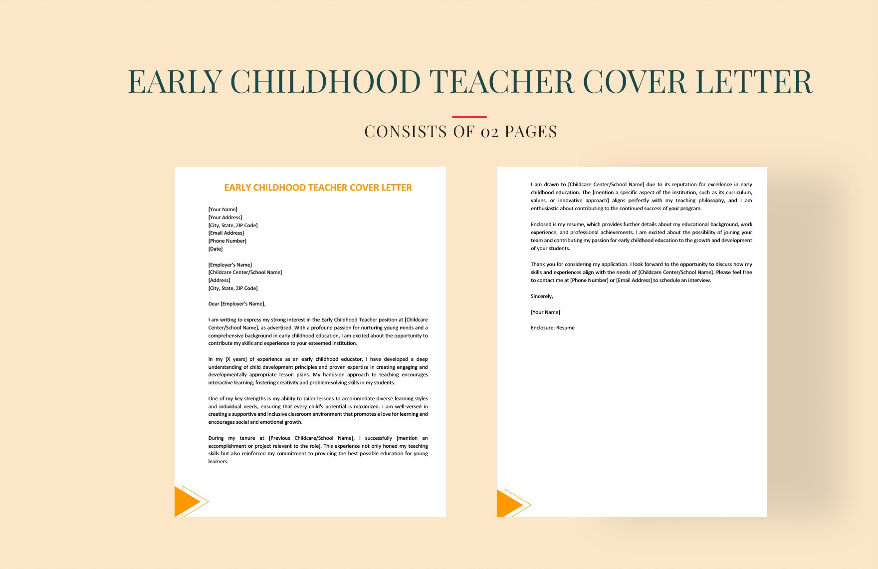 Early Childhood Teacher Cover Letter