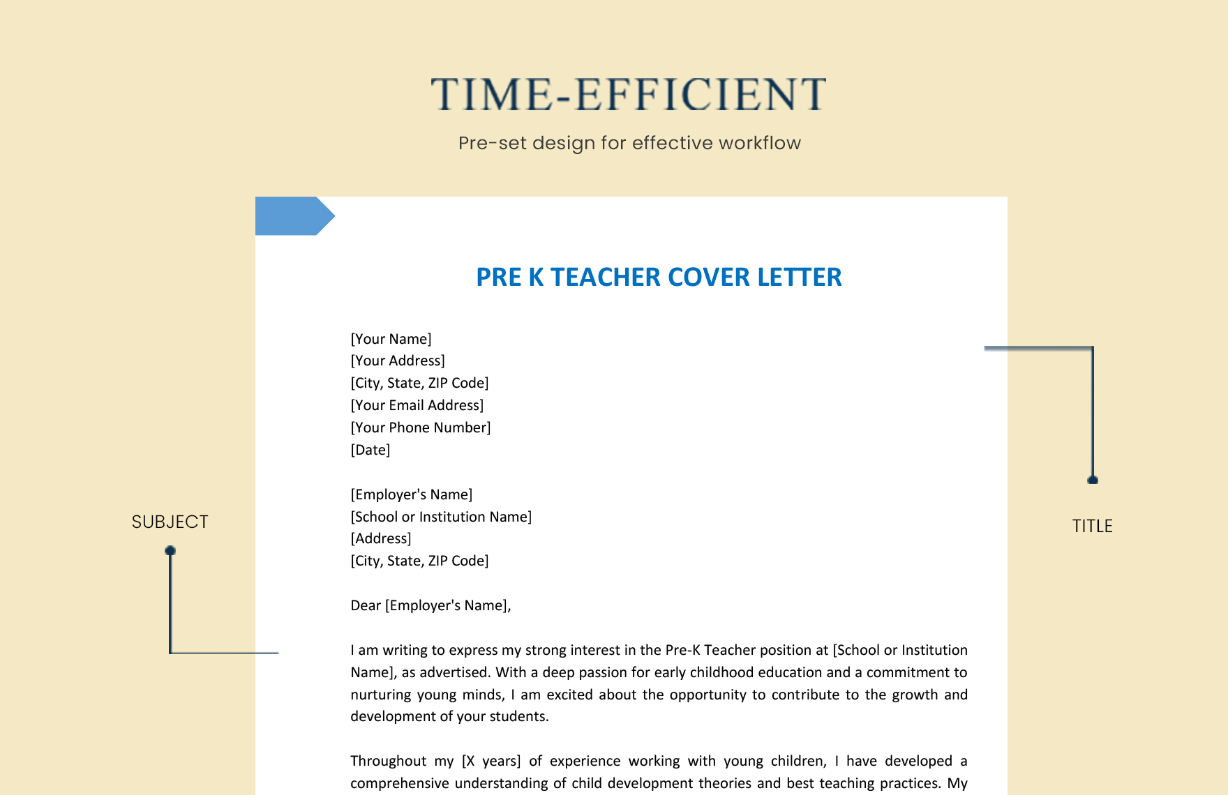 Pre K Teacher Cover Letter