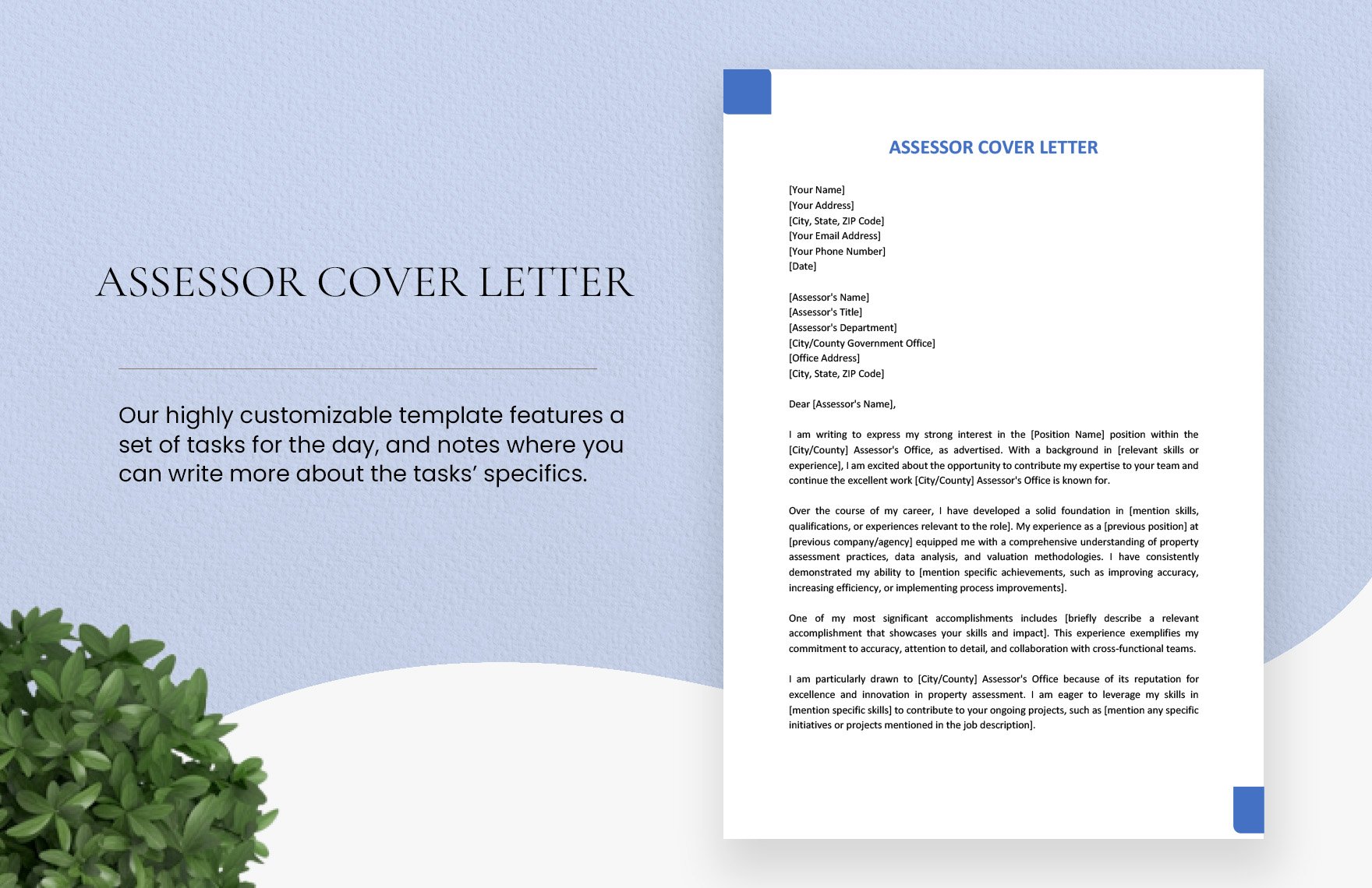 Assessor Cover Letter in Word, Google Docs, PDF