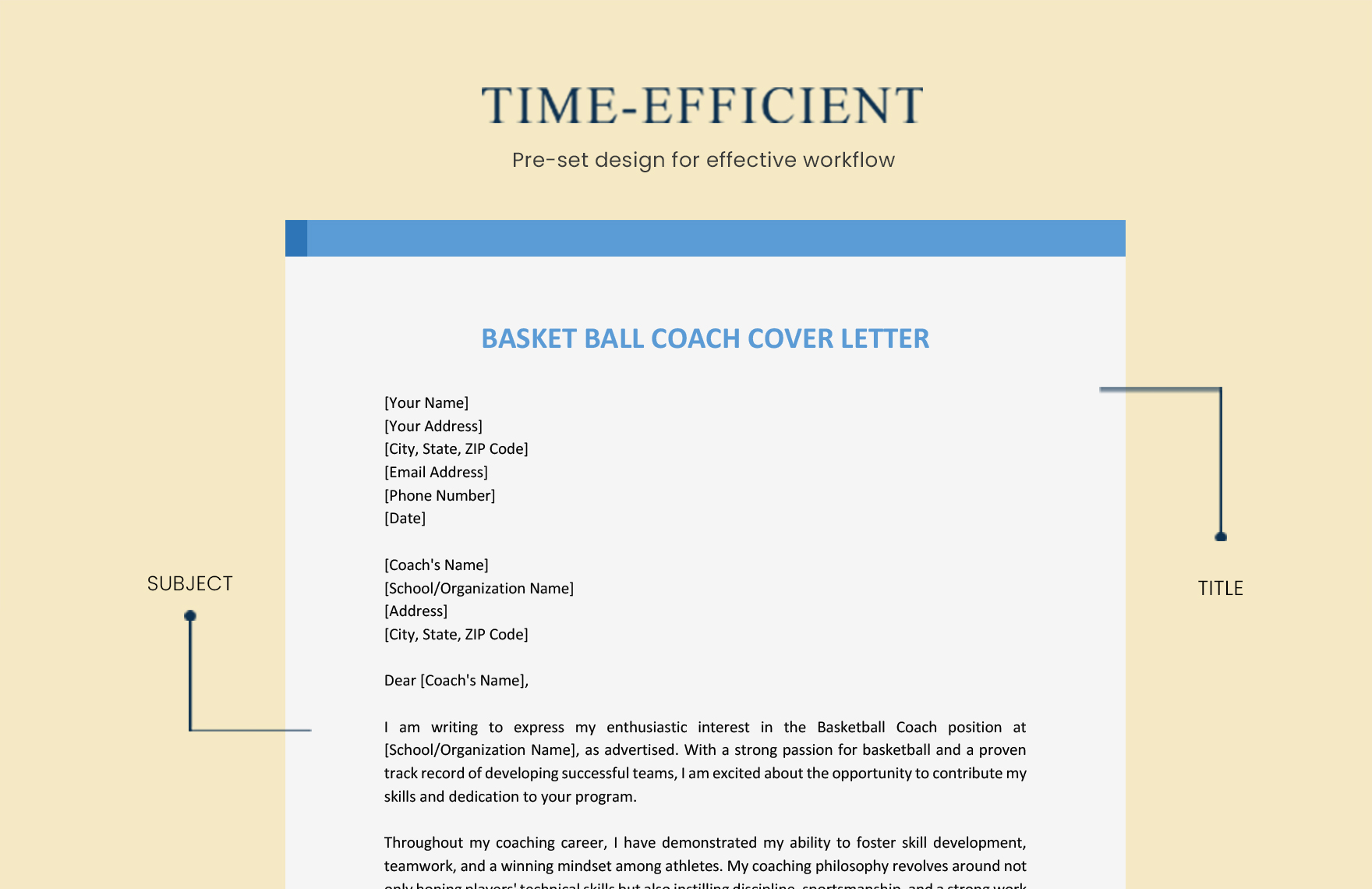 Basketball Coach Cover Letter