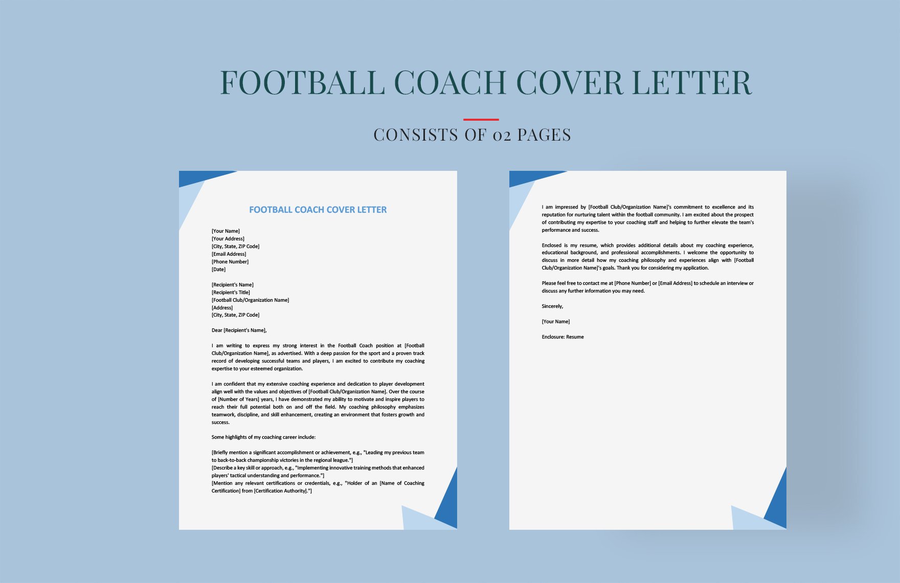 Football Coach Cover Letter in Word, Google Docs, PDF