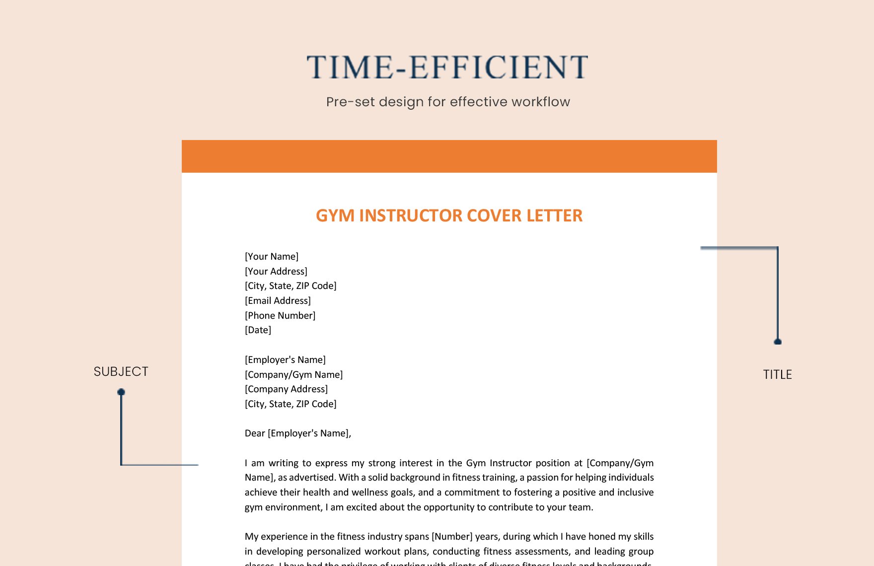 Gym Instructor Cover Letter