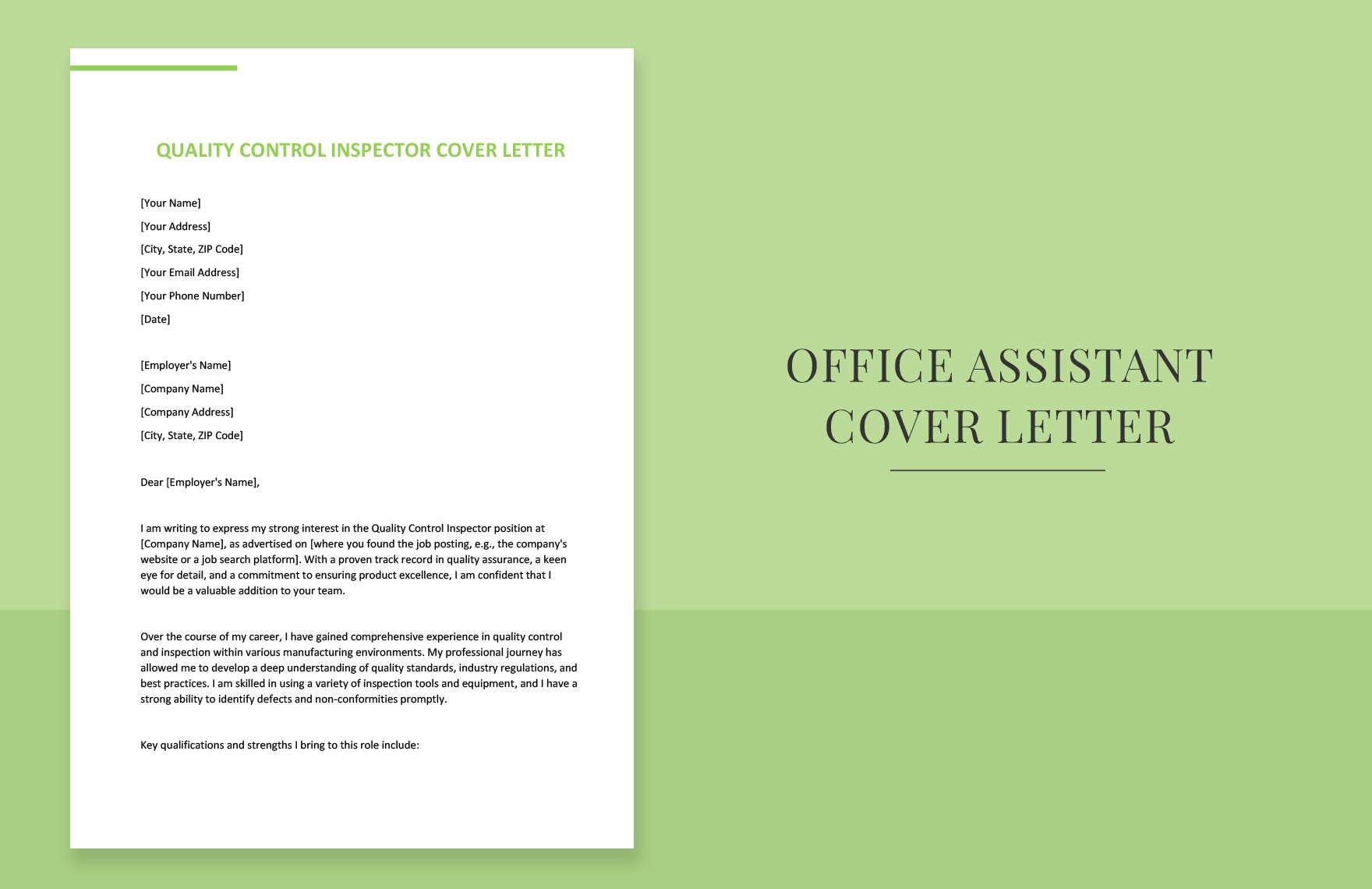Quality Control Inspector Cover Letter in Word, Google Docs