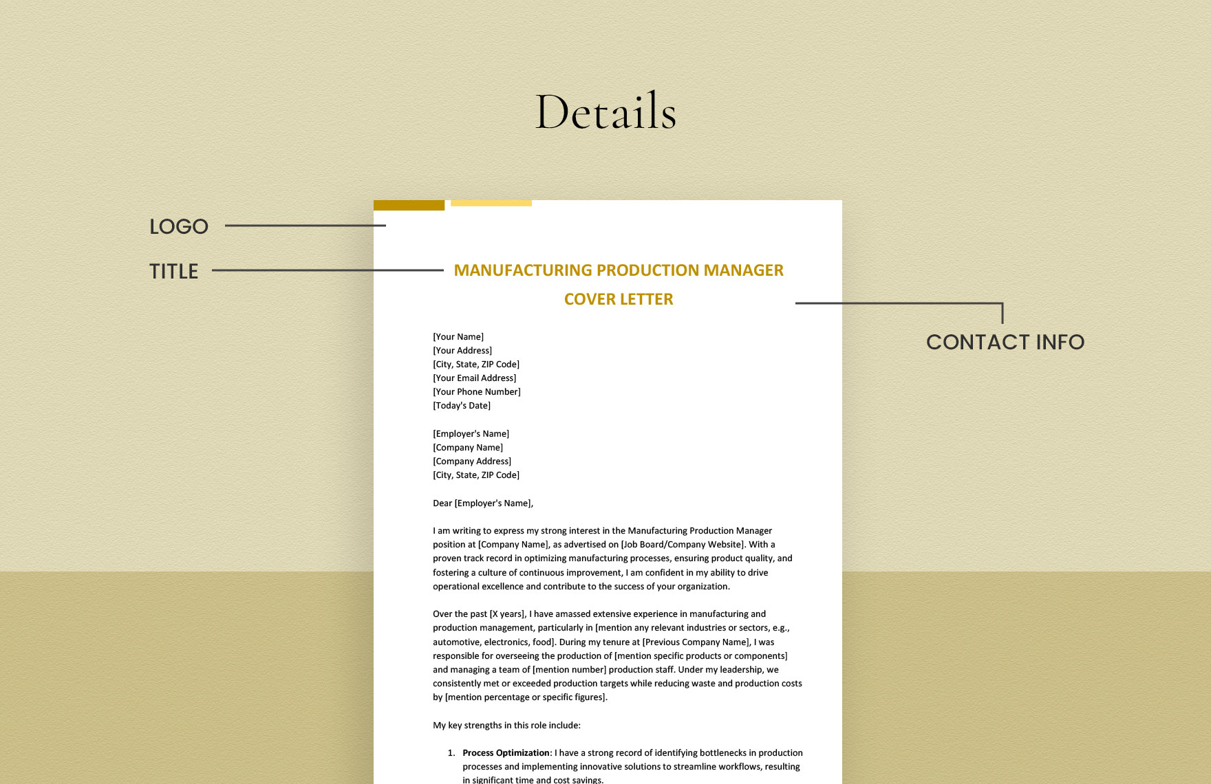 Manufacturing Production Manager Cover Letter