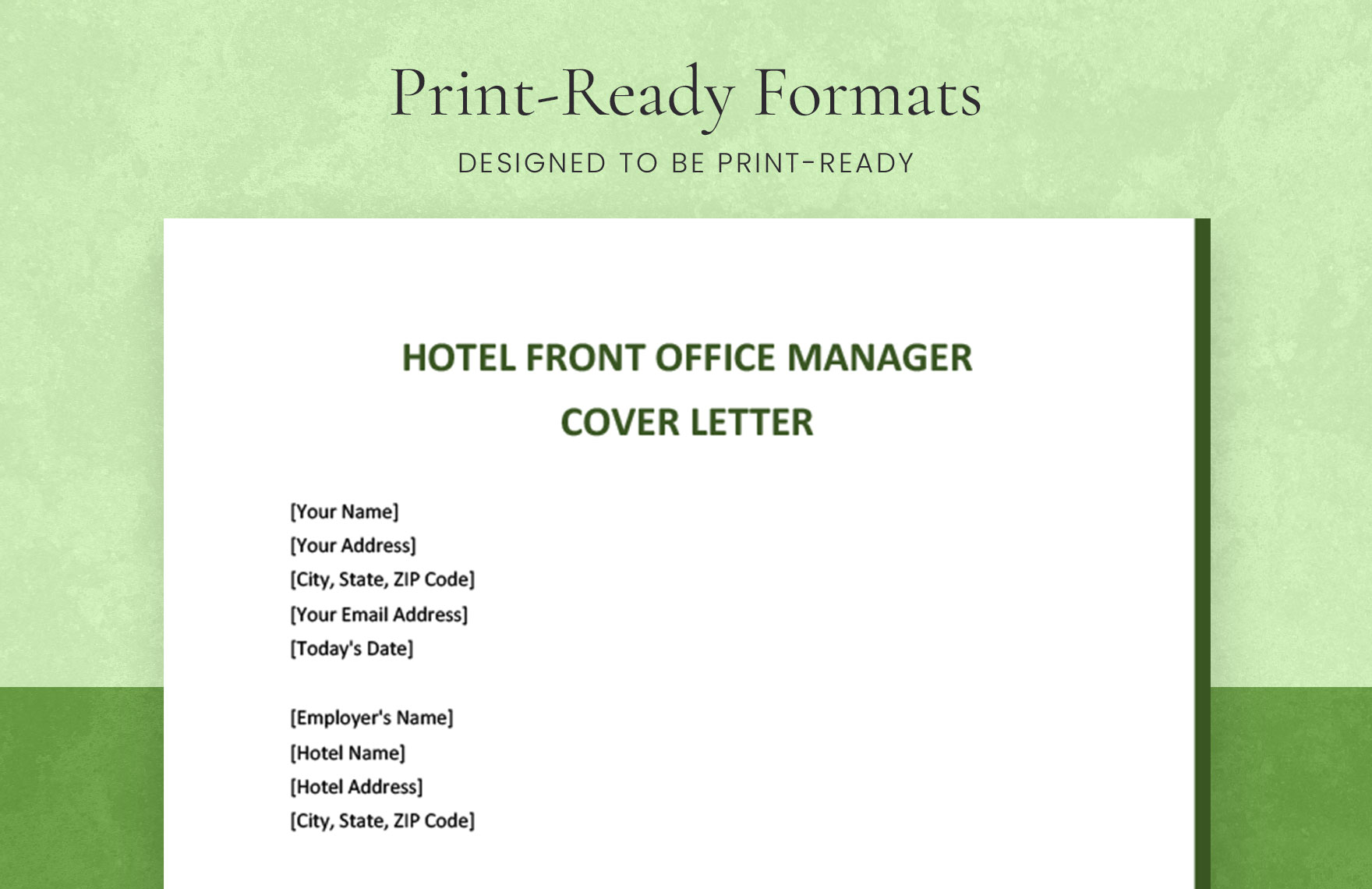 Hotel Front Office Manager Cover Letter