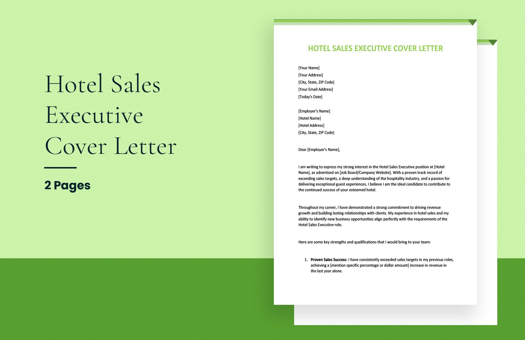 Hotel Sales Executive Cover Letter