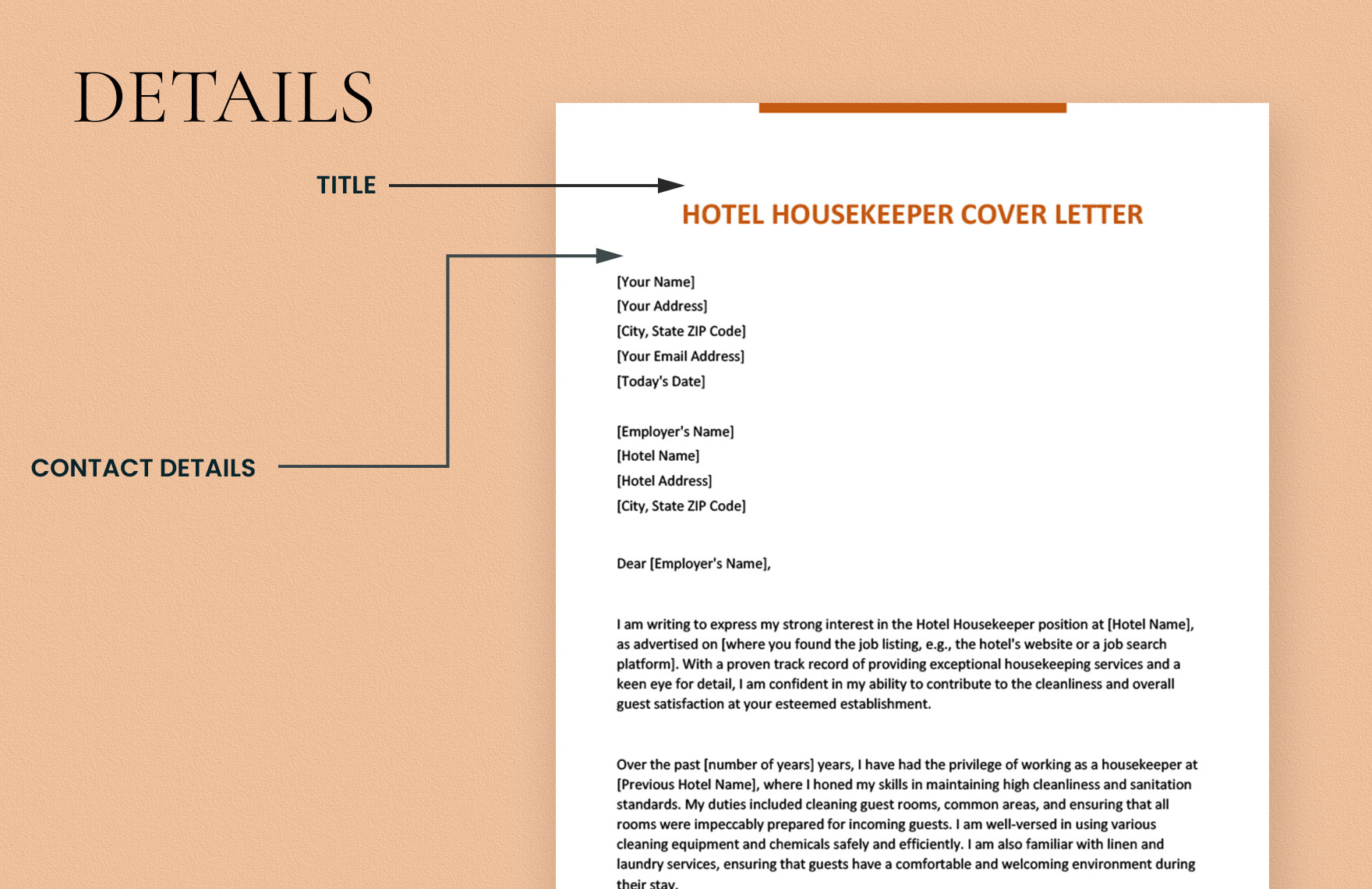 Hotel Housekeeper Cover Letter