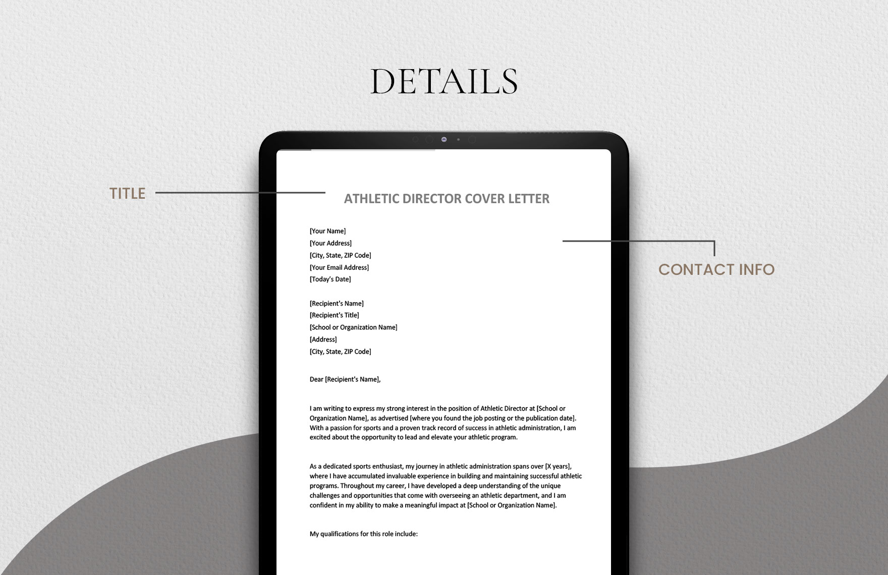 Athletic Director Cover Letter