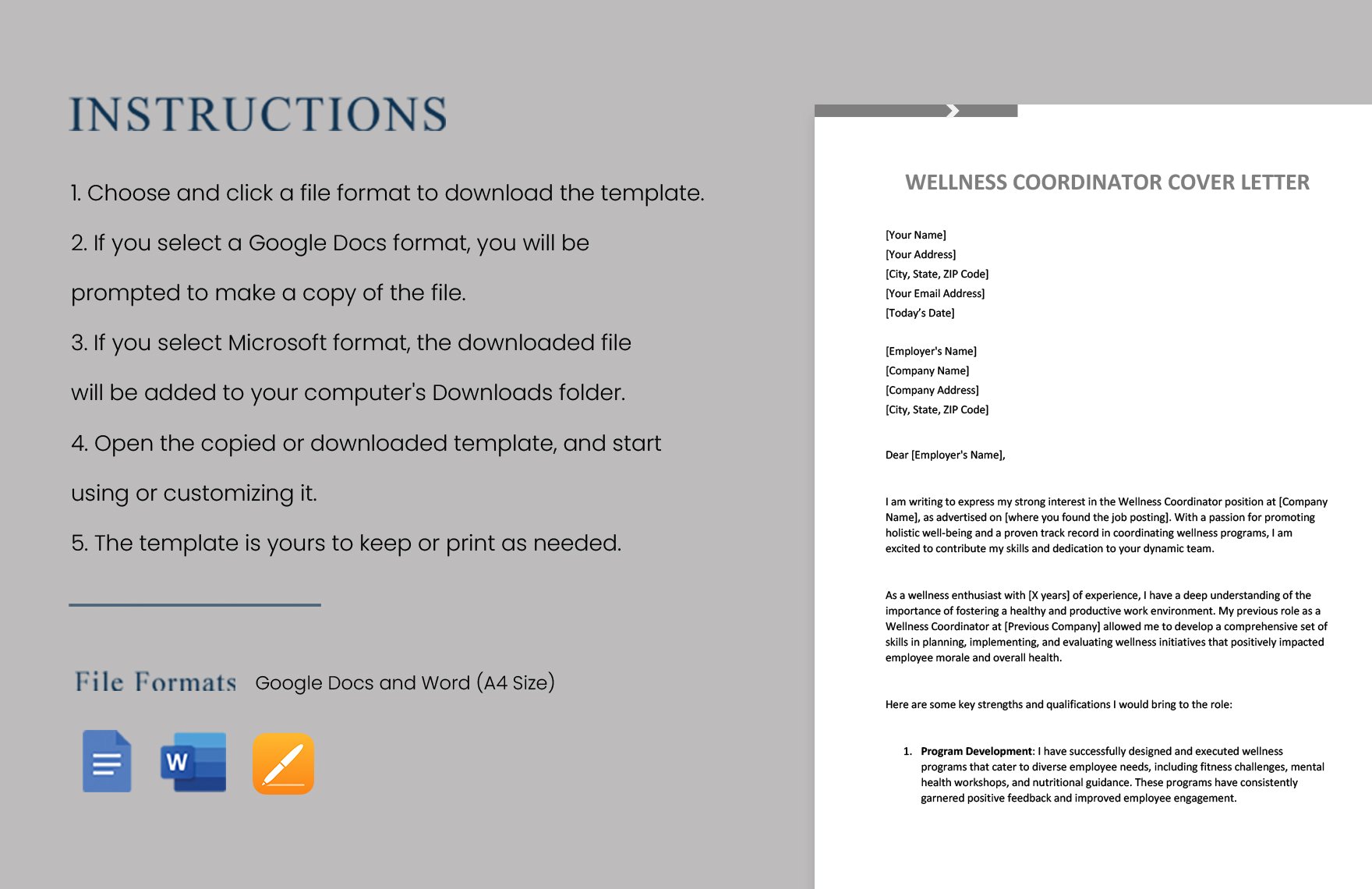 Wellness Coordinator Cover Letter