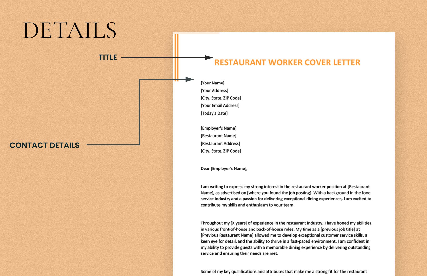 Restaurant Worker Cover Letter
