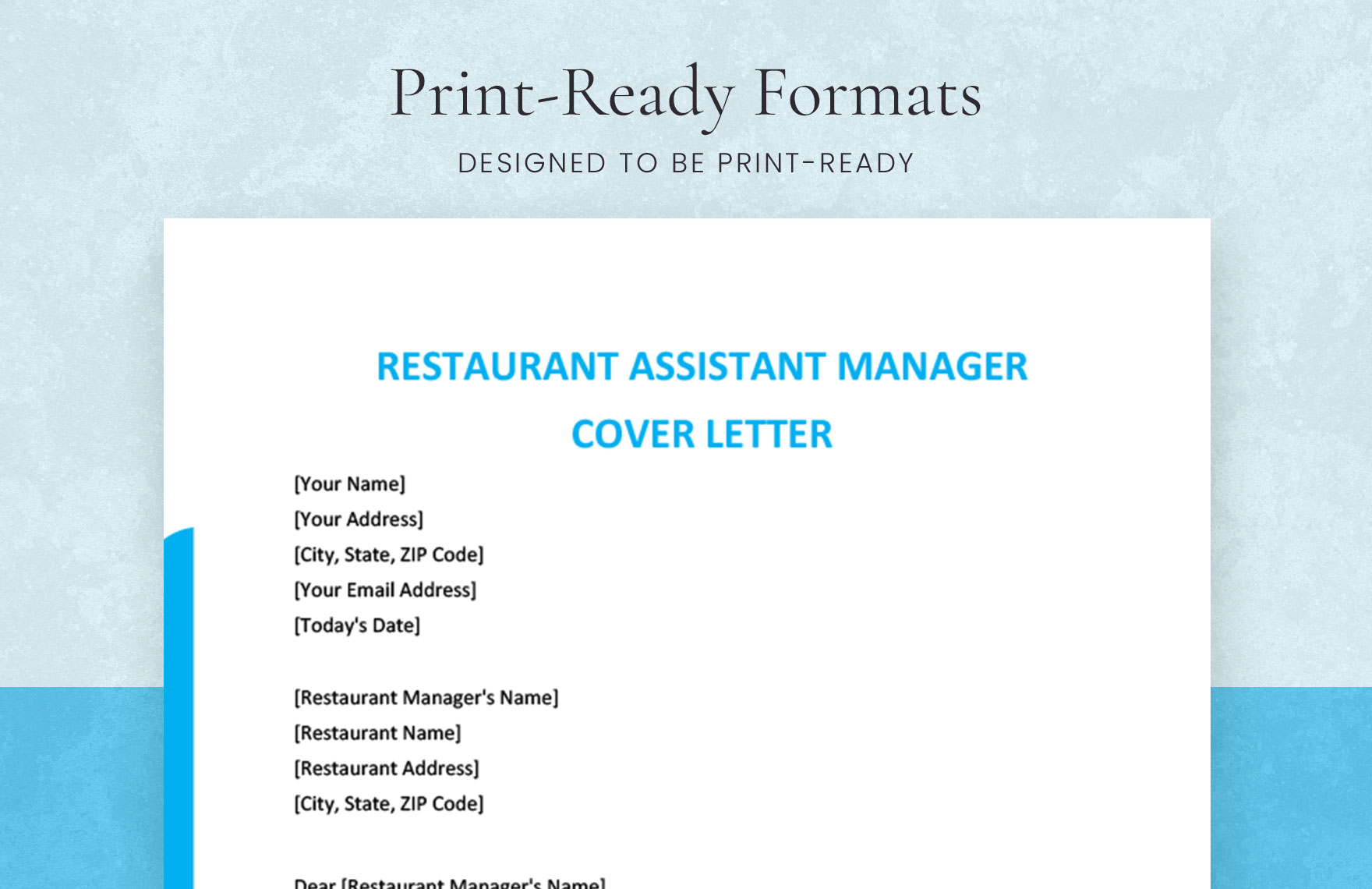 Restaurant Assistant Manager Cover Letter