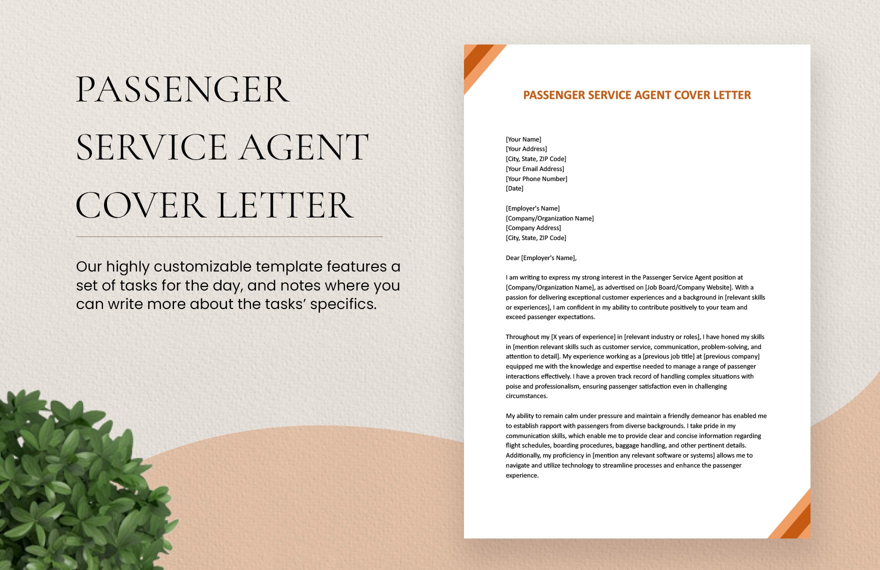 Passenger Service Agent Cover Letter