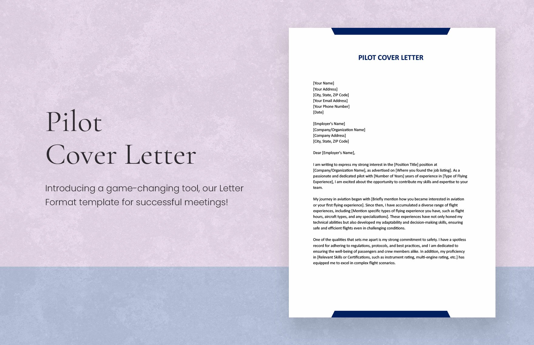 Pilot Cover Letter in Word, Google Docs, Apple Pages