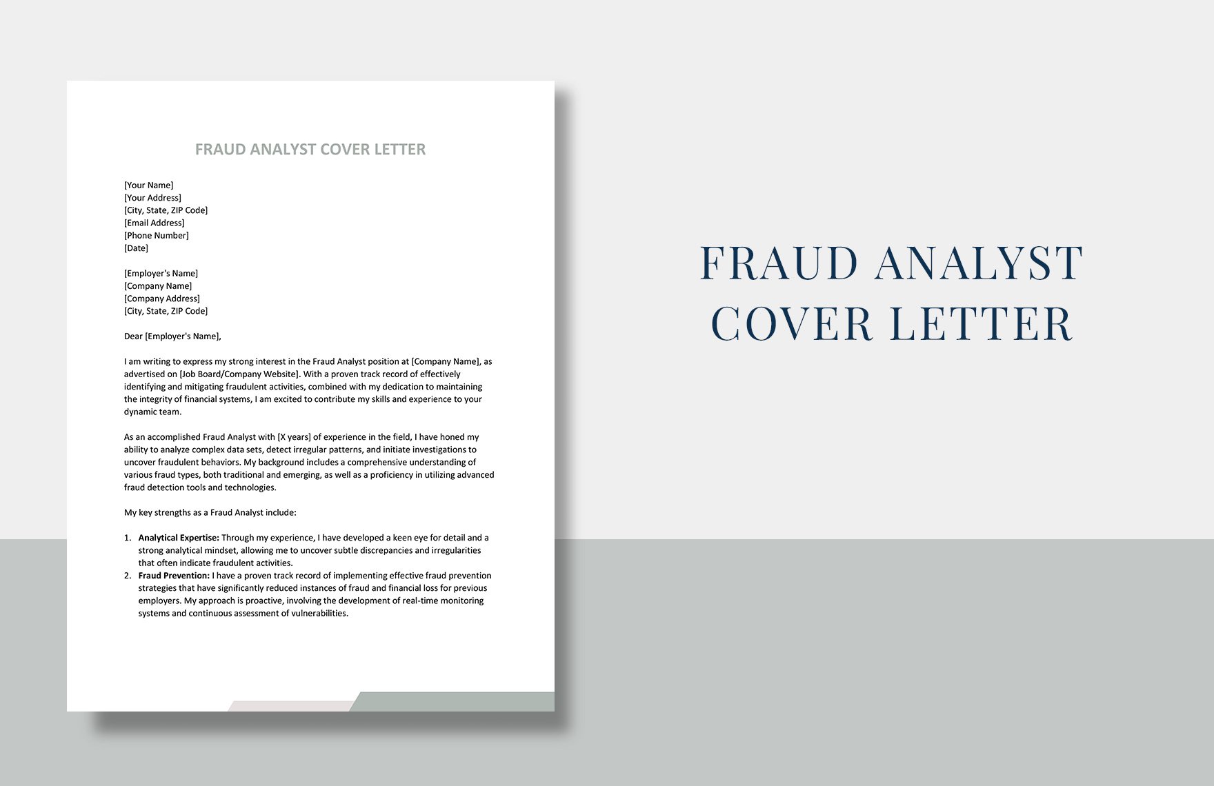 Fraud Analyst Cover Letter