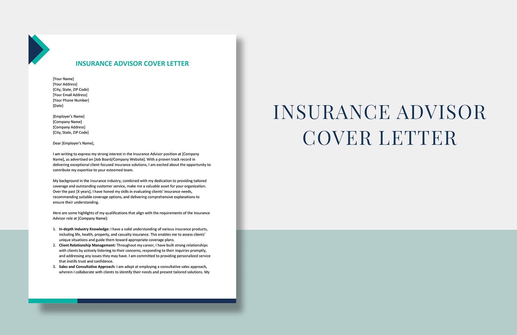 Insurance Advisor Cover Letter