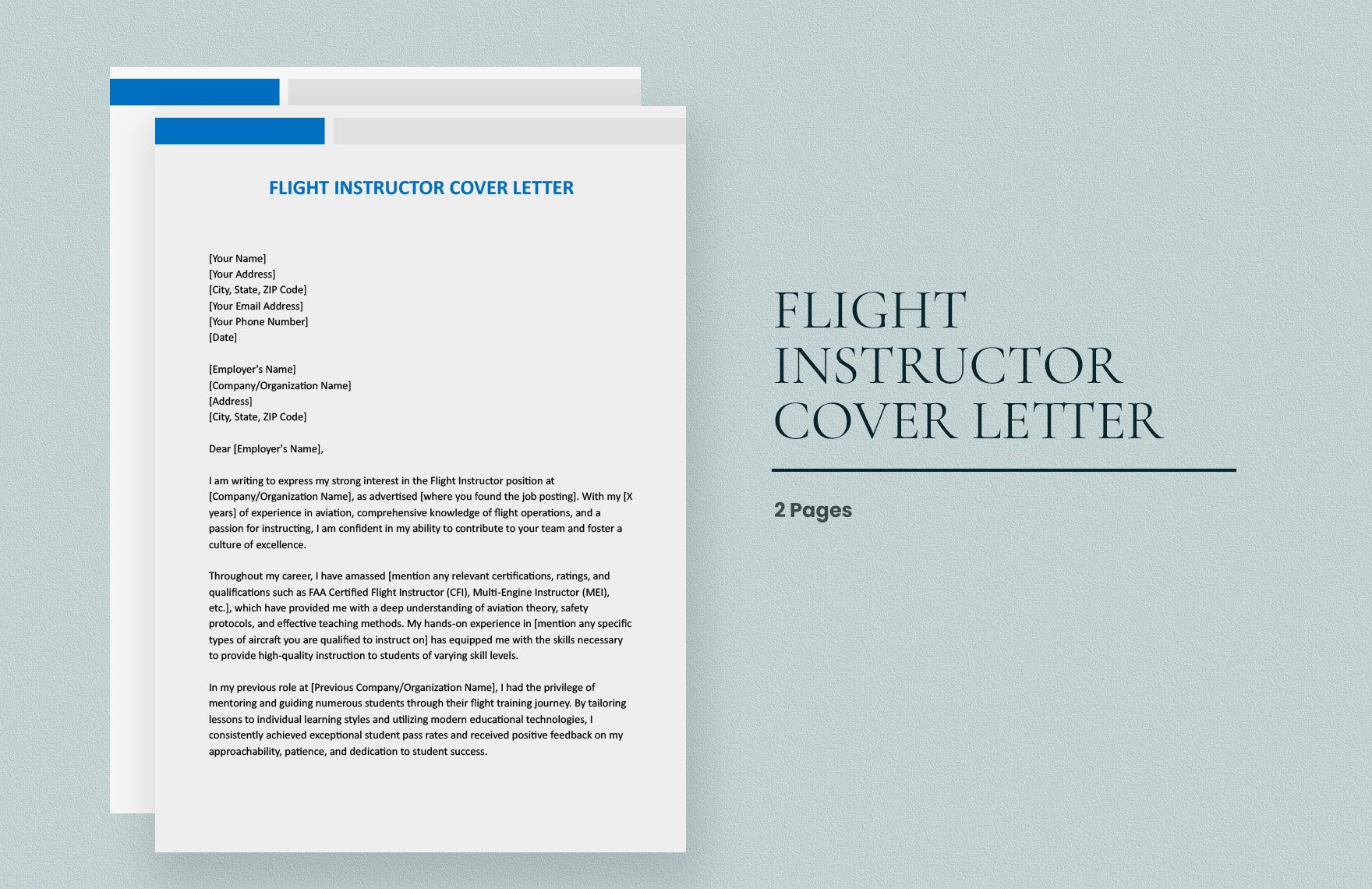 Flight Instructor Cover Letter