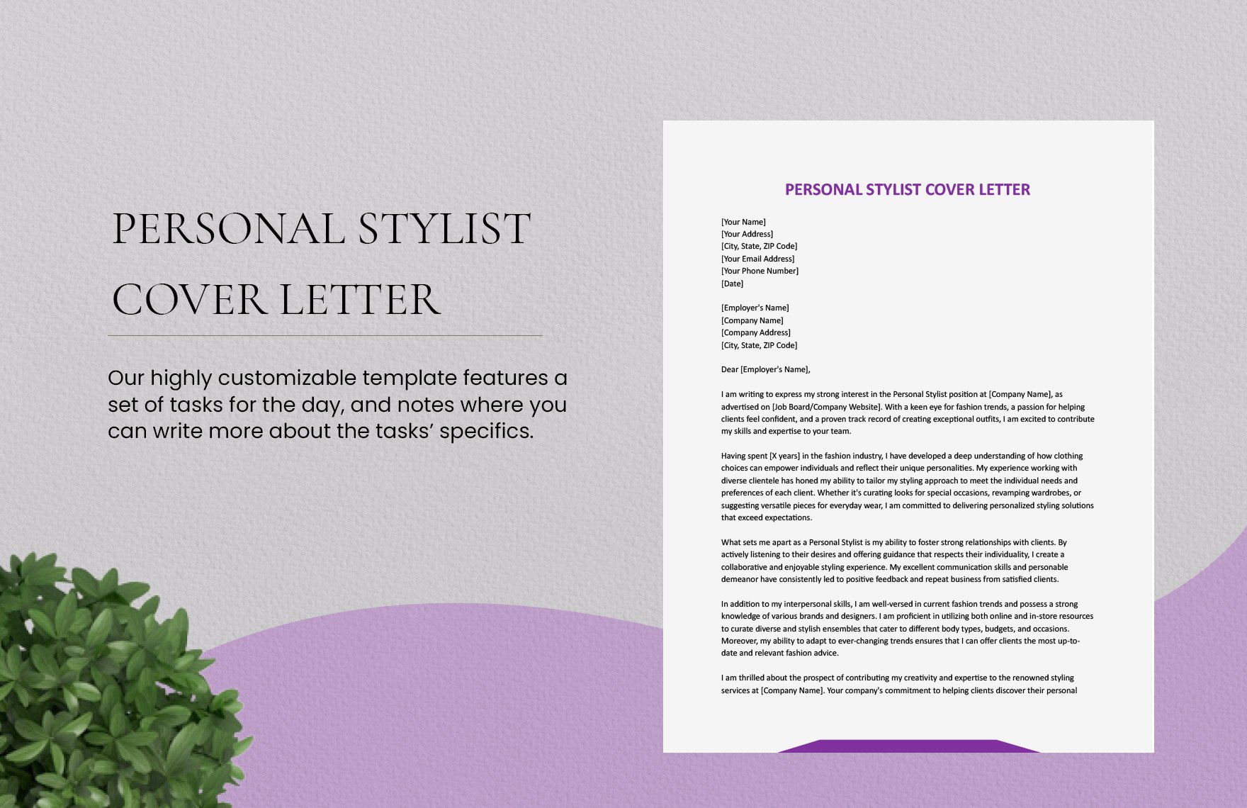 Personal Stylist Cover Letter in Word, Google Docs