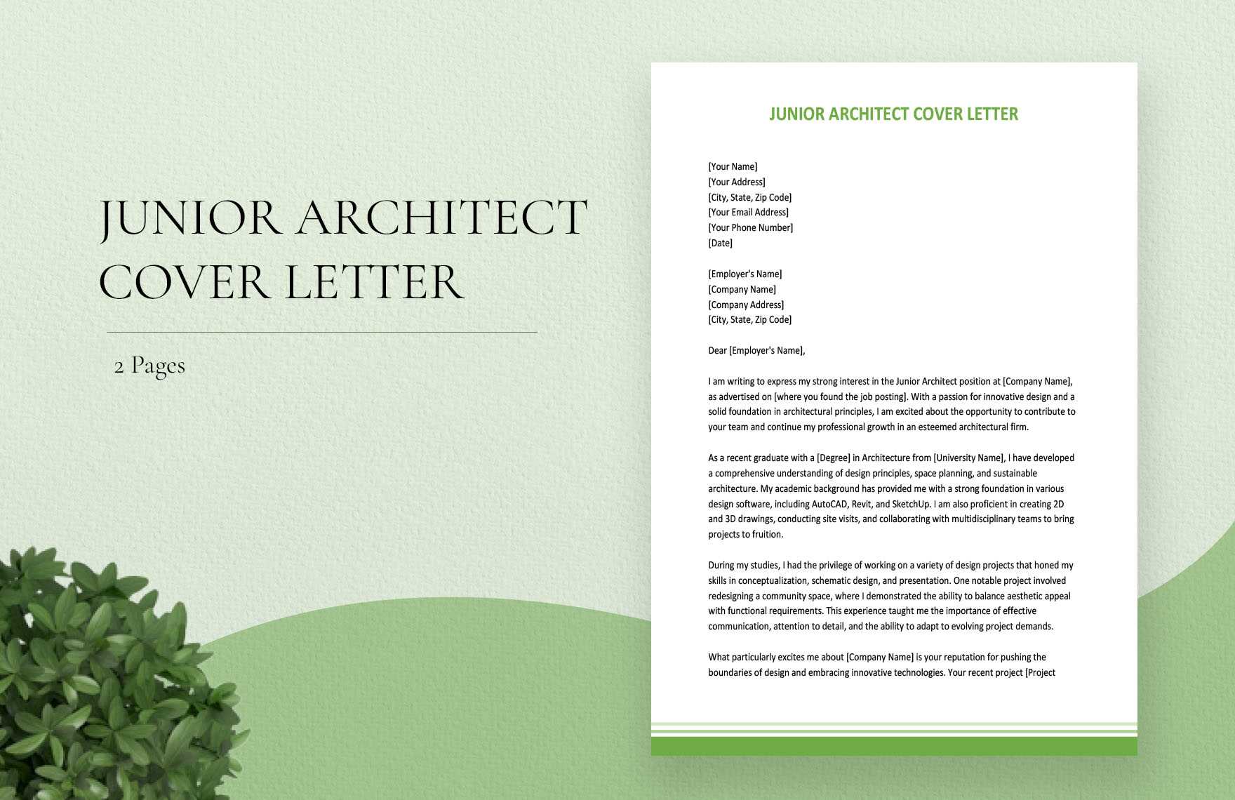 Junior Architect Cover Letter in Word, Google Docs