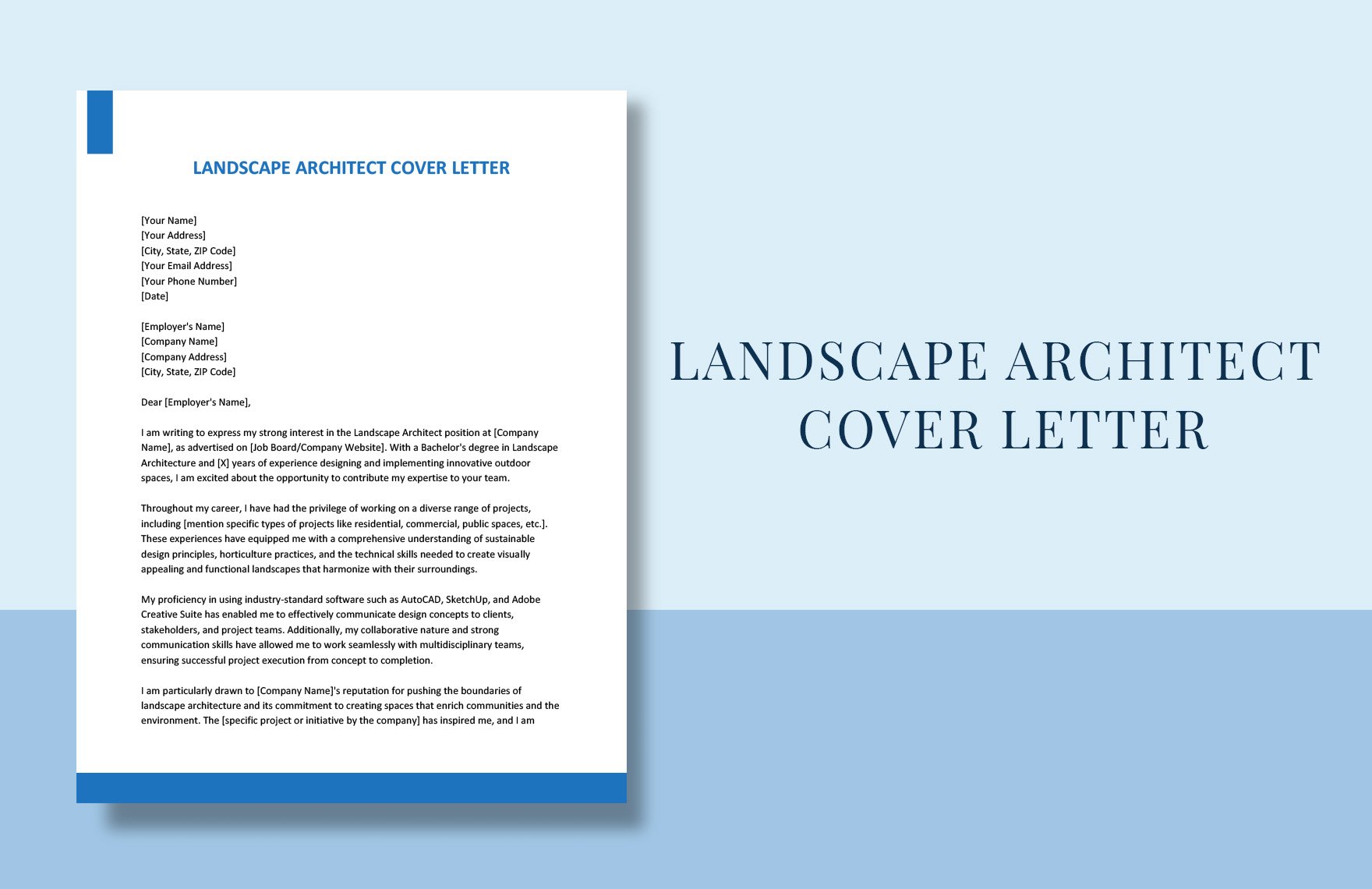 Landscape Architect Cover Letter in Word, Google Docs