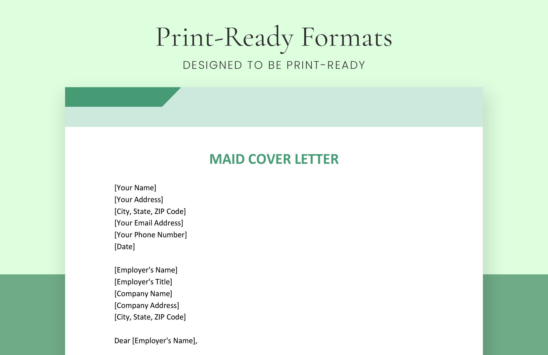 Maid Cover Letter