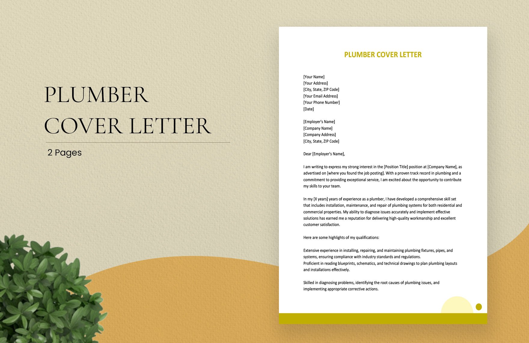 Plumber Cover Letter