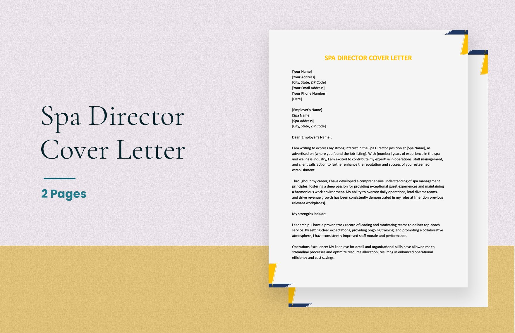 Spa Director Cover Letter