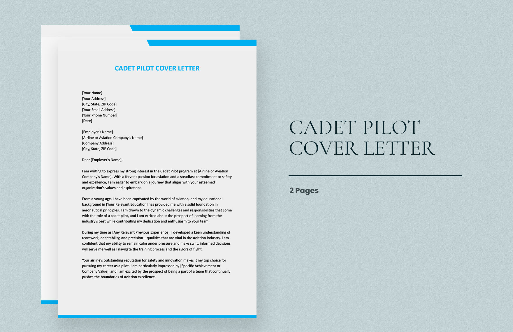 pilot application cover letter sample