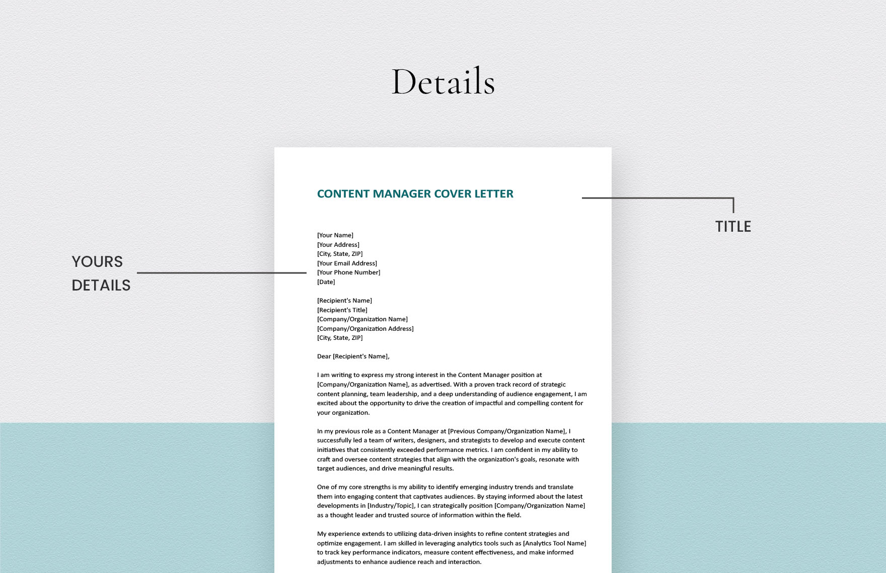 Content Manager Cover Letter