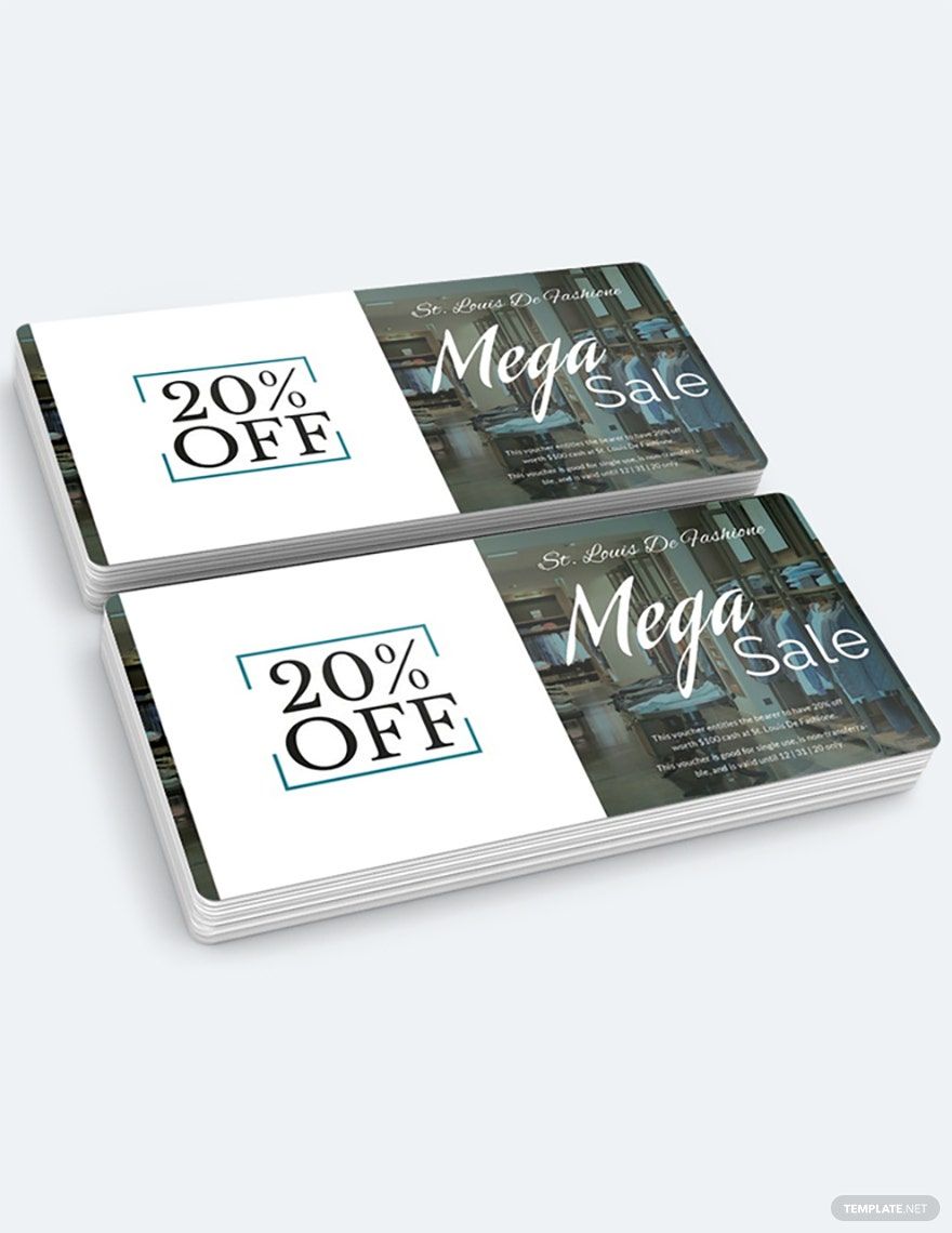 Sale Discount Voucher Template in Word, Illustrator, PSD, Apple Pages, Publisher, InDesign