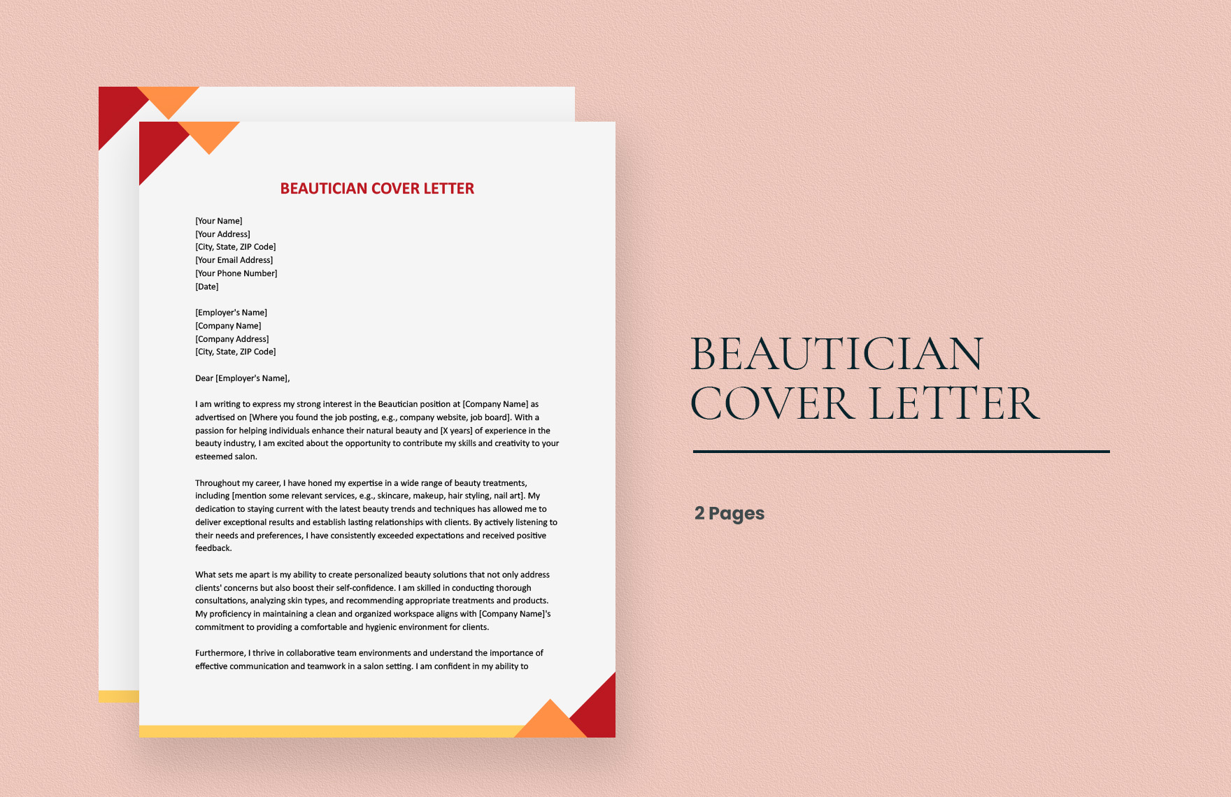 Beautician Cover Letter
