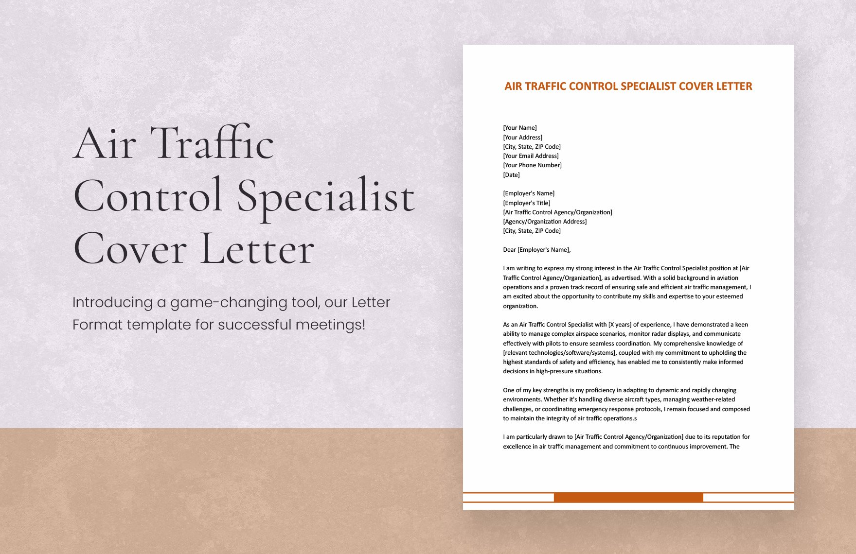 Air Traffic Control Specialist Cover Letter in Word Google Docs Pages