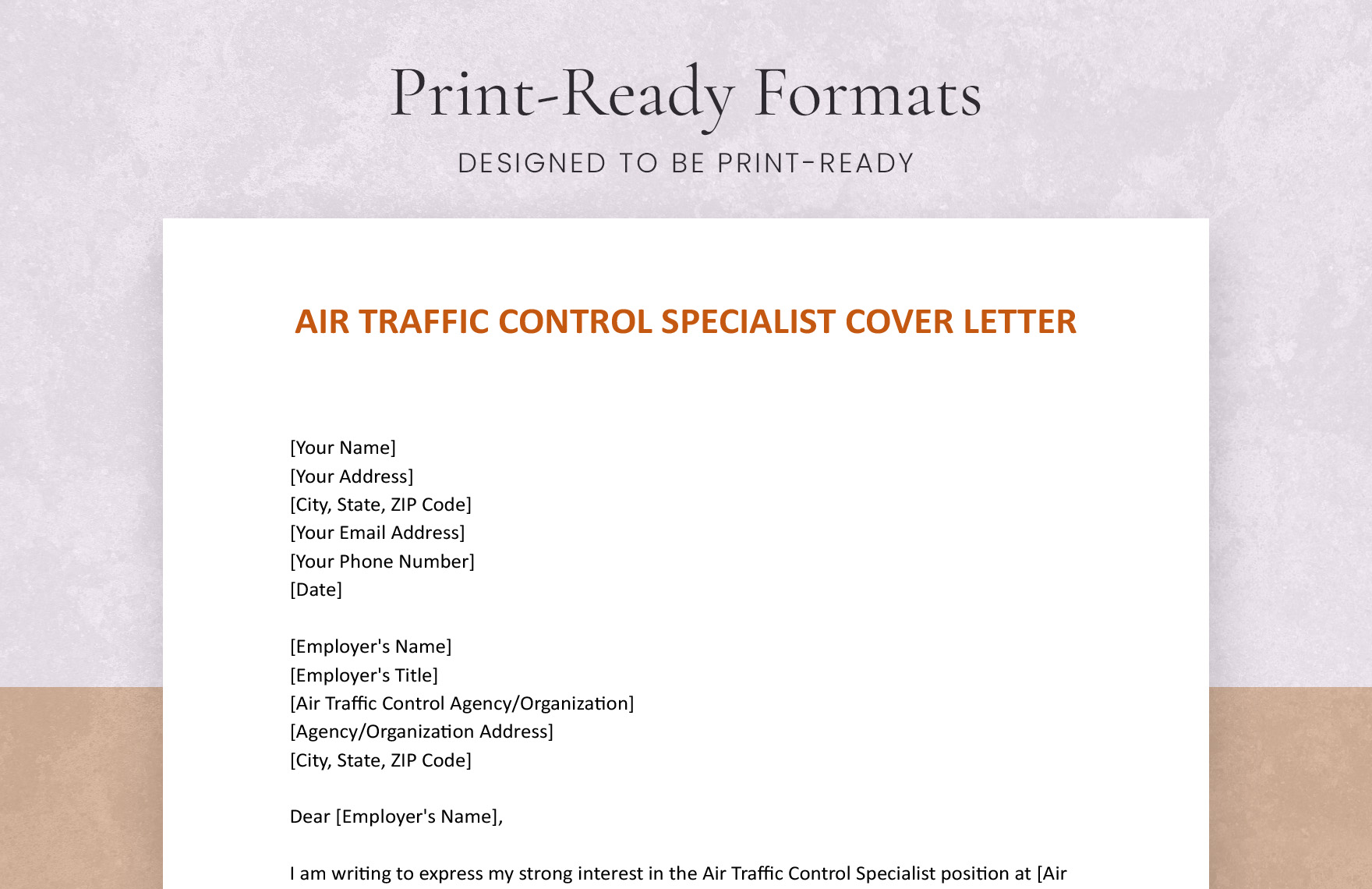 Air Traffic Control Specialist Cover Letter